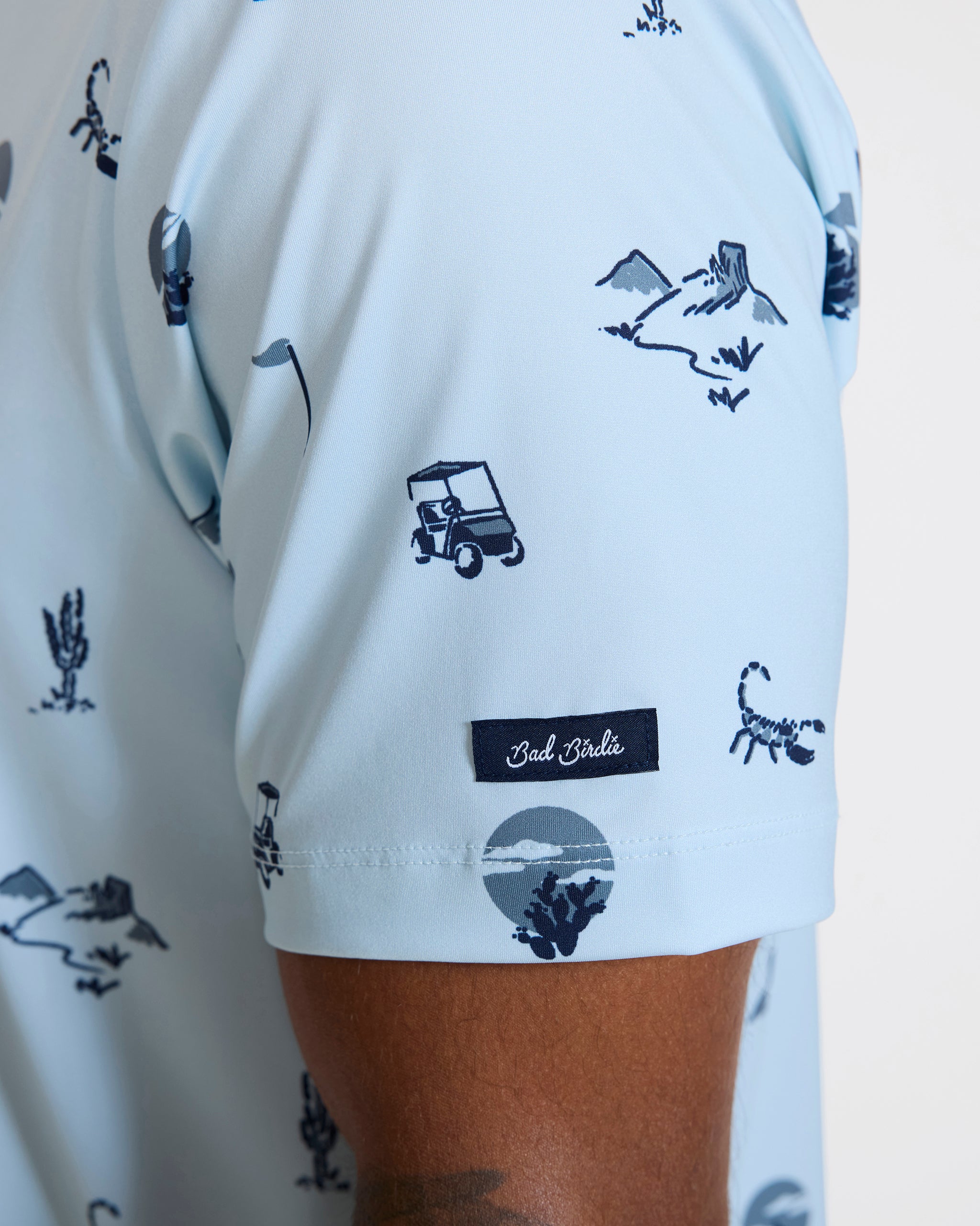 Desert Baddies - Baby Blue-Men's Polo-Bad Birdie