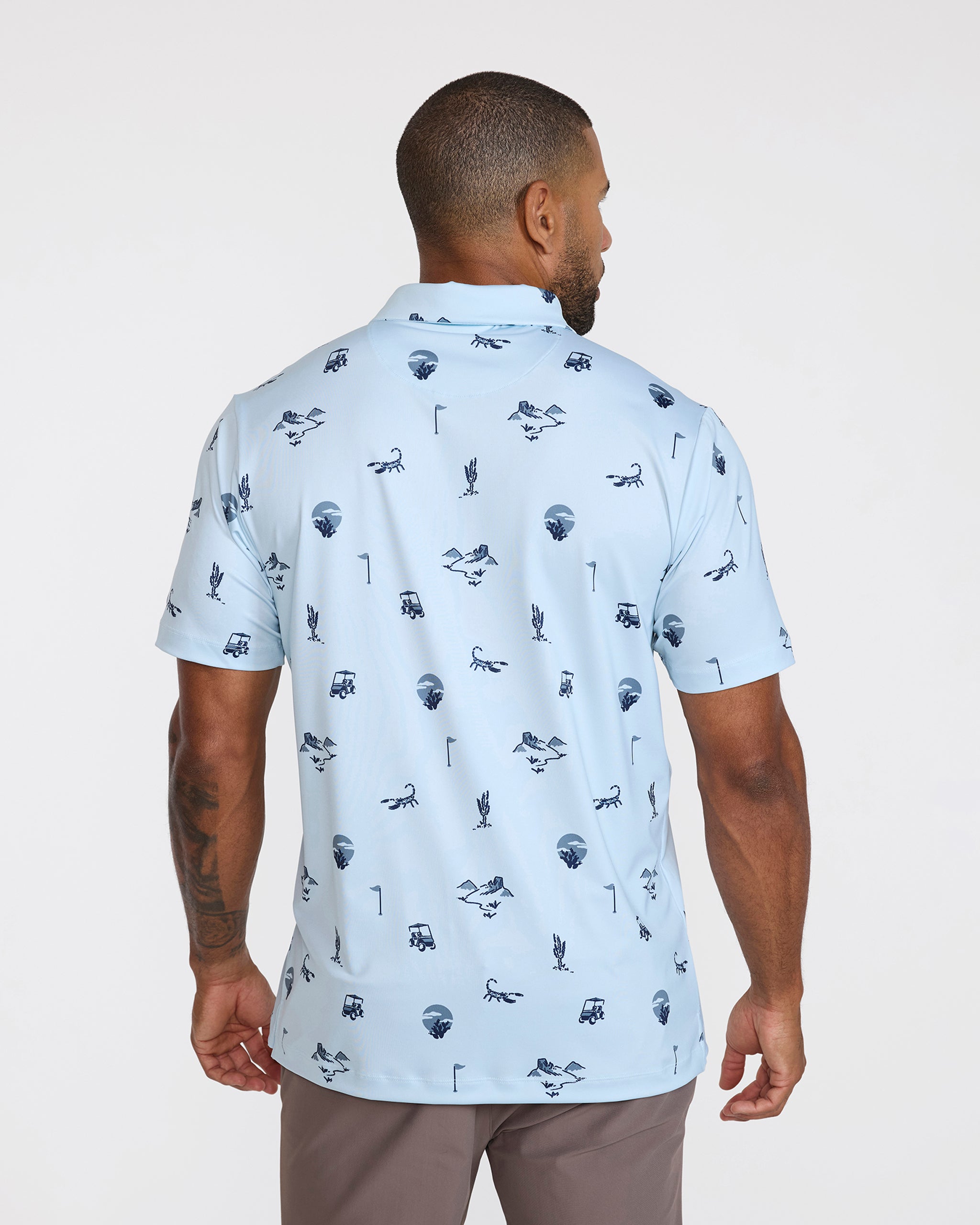 Desert Baddies - Baby Blue-Men's Polo-Bad Birdie