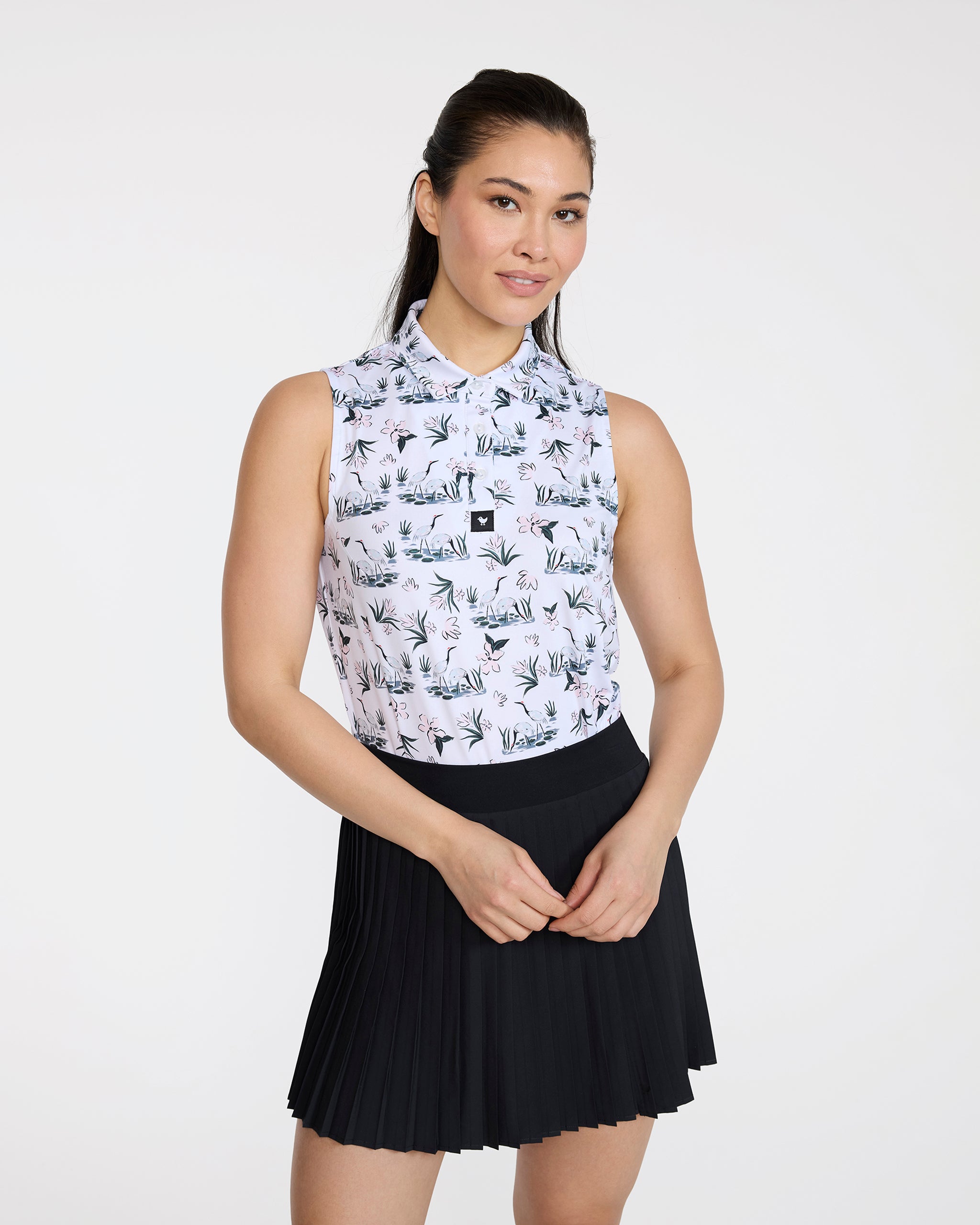 Stork Side Story - Sleeveless-Women's Polo-Bad Birdie