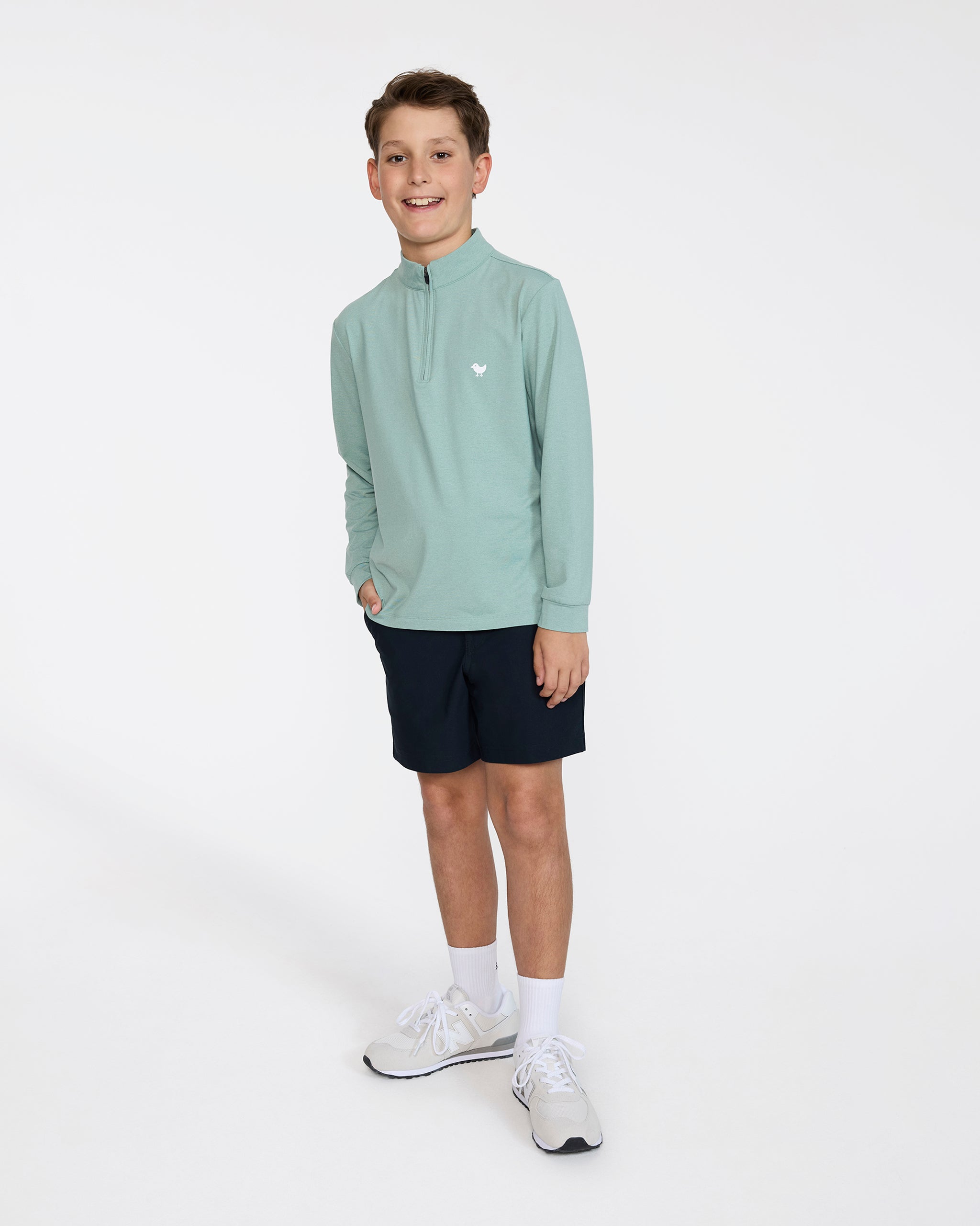 メモリー seldby Youth Velocity Quarterzip - Washed Sage – Bad Birdie