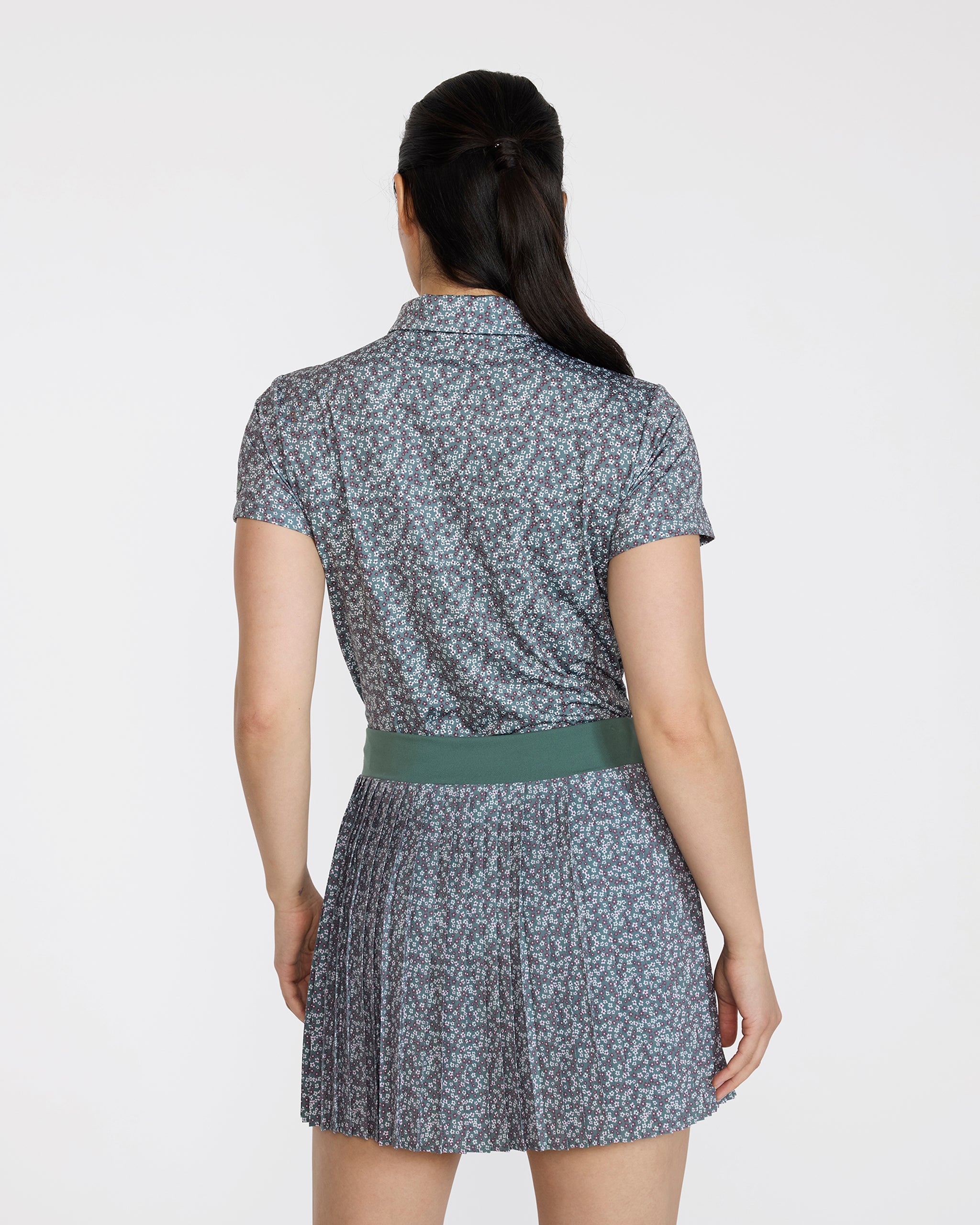Ditsy Down - Dark Forest-Women's Polo-Bad Birdie