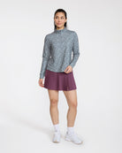 Velocity Quarterzip - Ditsy Down - Dark Forest-Women's Quarterzip-Bad Birdie