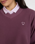 Waffle V-Neck - Plum Wine-V-Neck-Bad Birdie