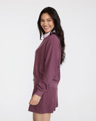 Waffle V-Neck - Plum Wine-V-Neck-Bad Birdie