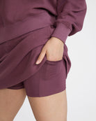 Waffle Skort - Plum Wine-Skort-Bad Birdie