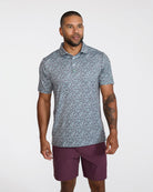 Ditsy Down - Dark Forest-Men's Polo-Bad Birdie