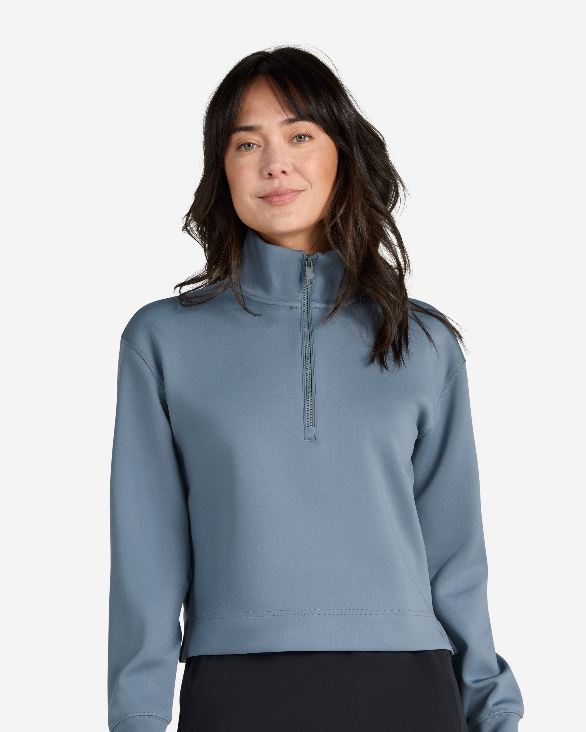 Women's At Ease Quarterzip - Stormy Weather – Bad Birdie Women's At Ease Quarterzip - Stormy Weather – Bad Birdie