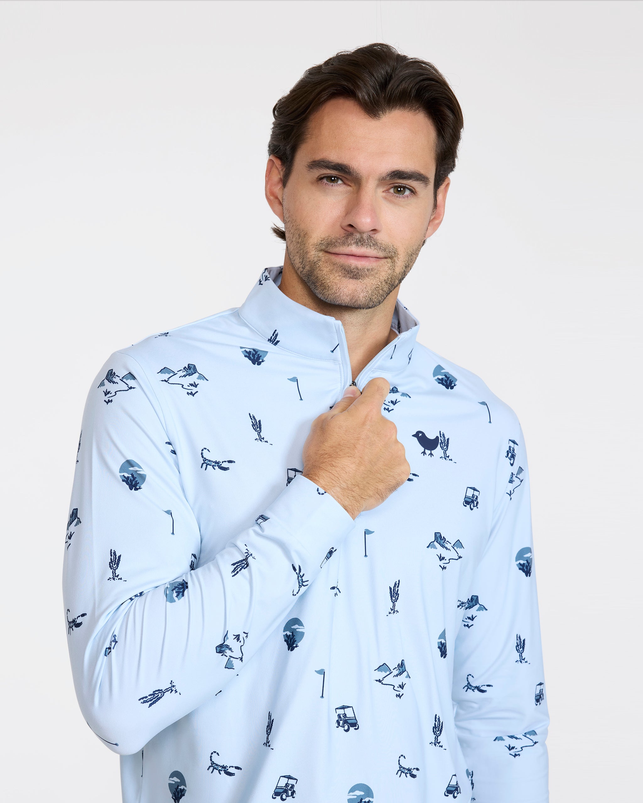 Velocity Quarterzip - Desert Baddies-Men's Quarterzip-Bad Birdie