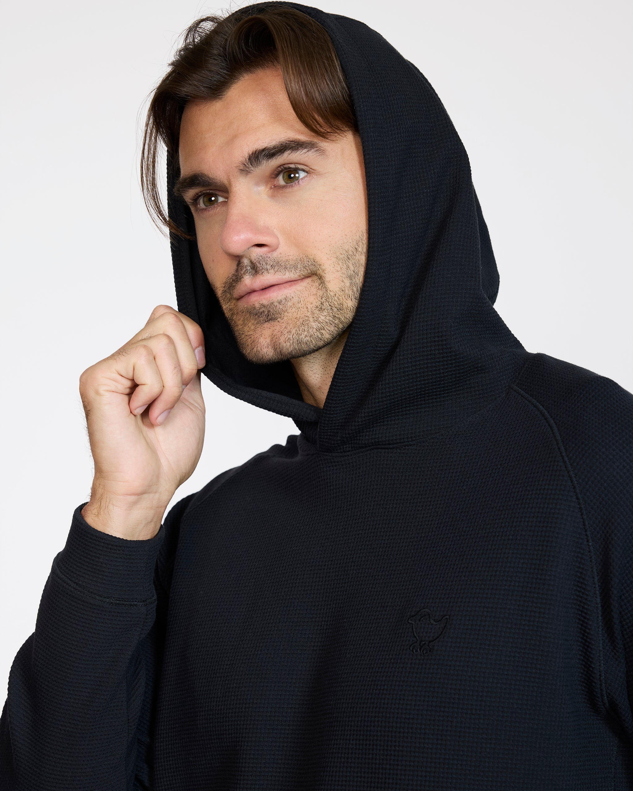 Waffle Hoodie - Black-Hoodie-Bad Birdie