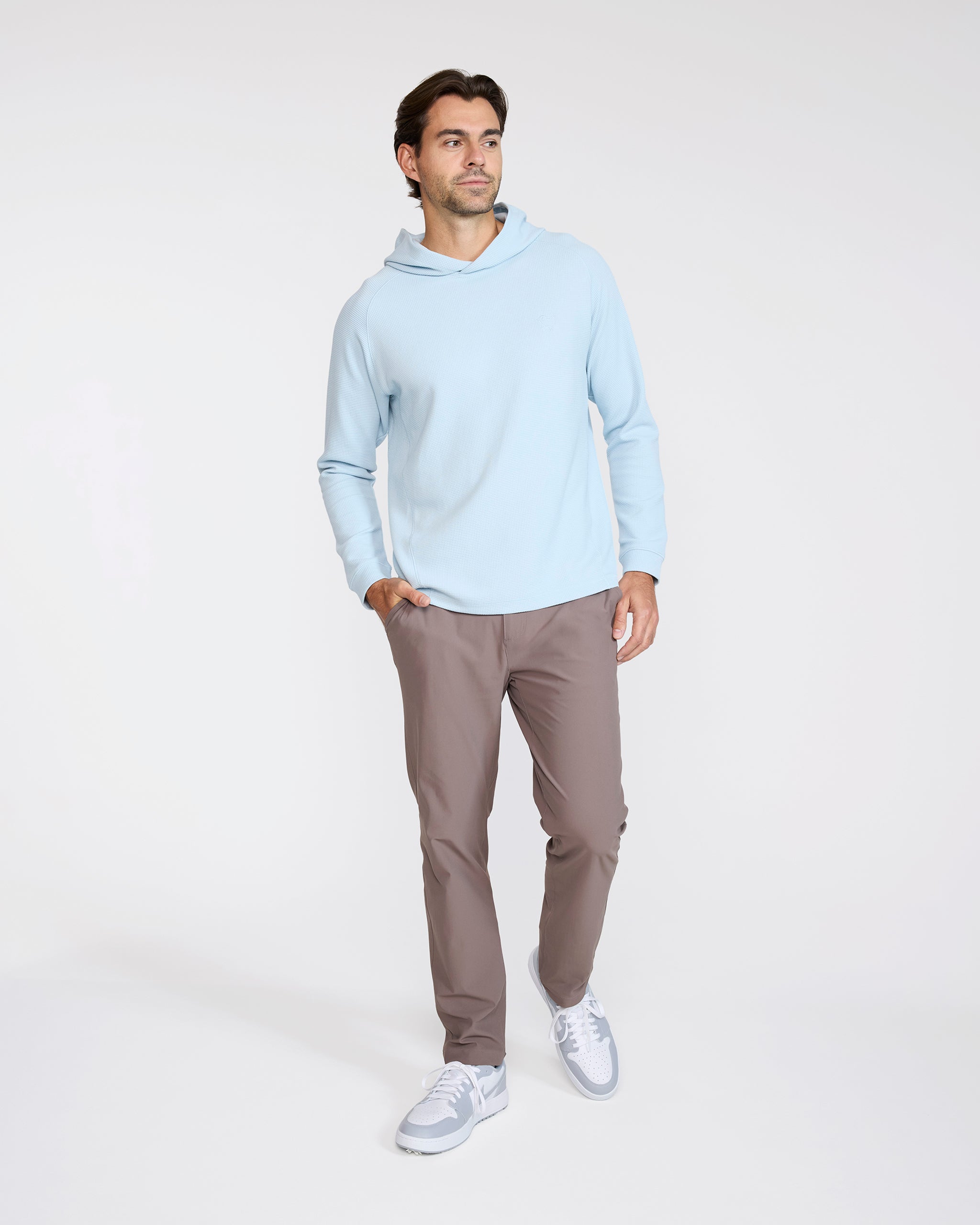 Waffle Hoodie - Baby Blue-Hoodie-Bad Birdie