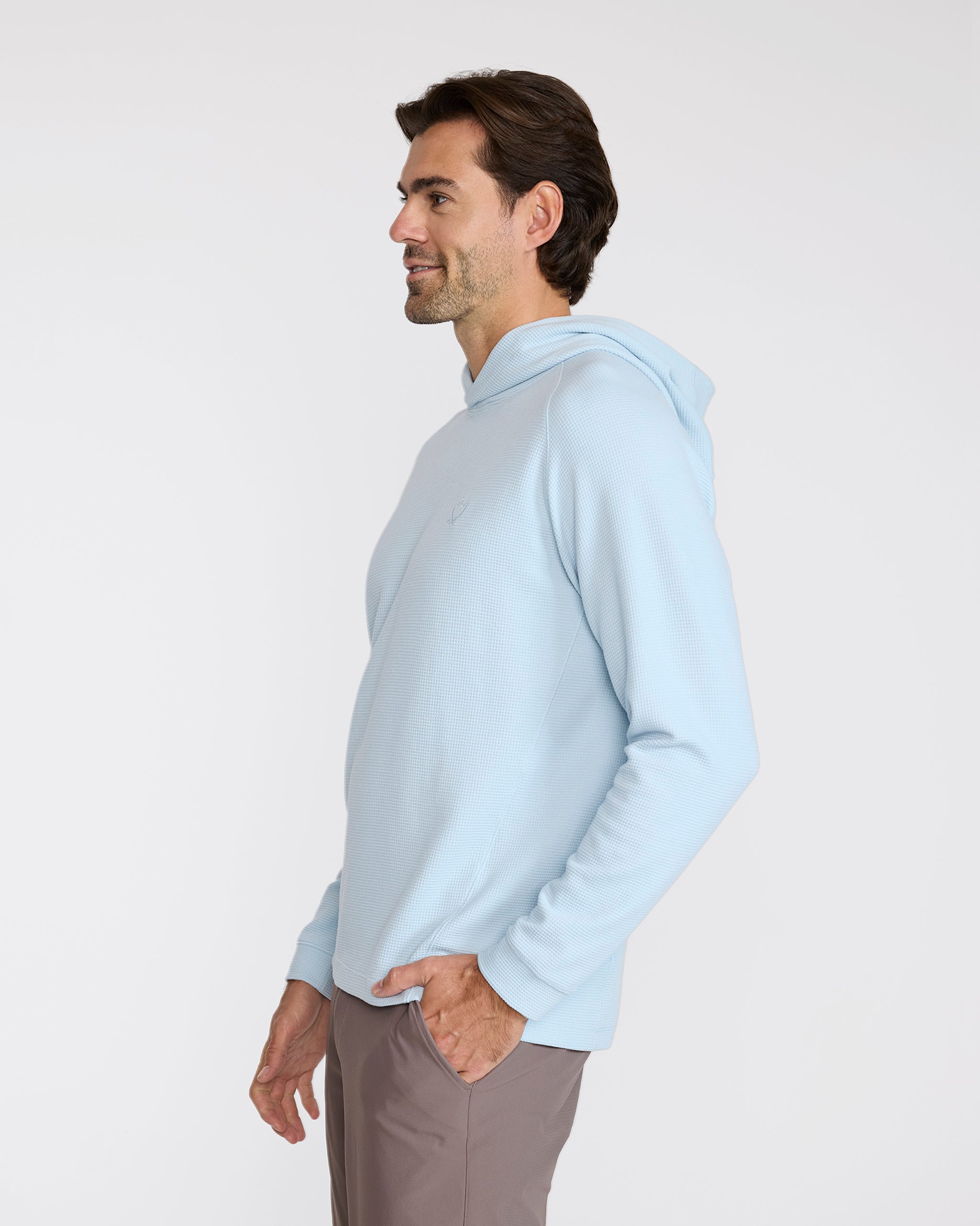 Waffle Hoodie - Baby Blue-Hoodie-Bad Birdie