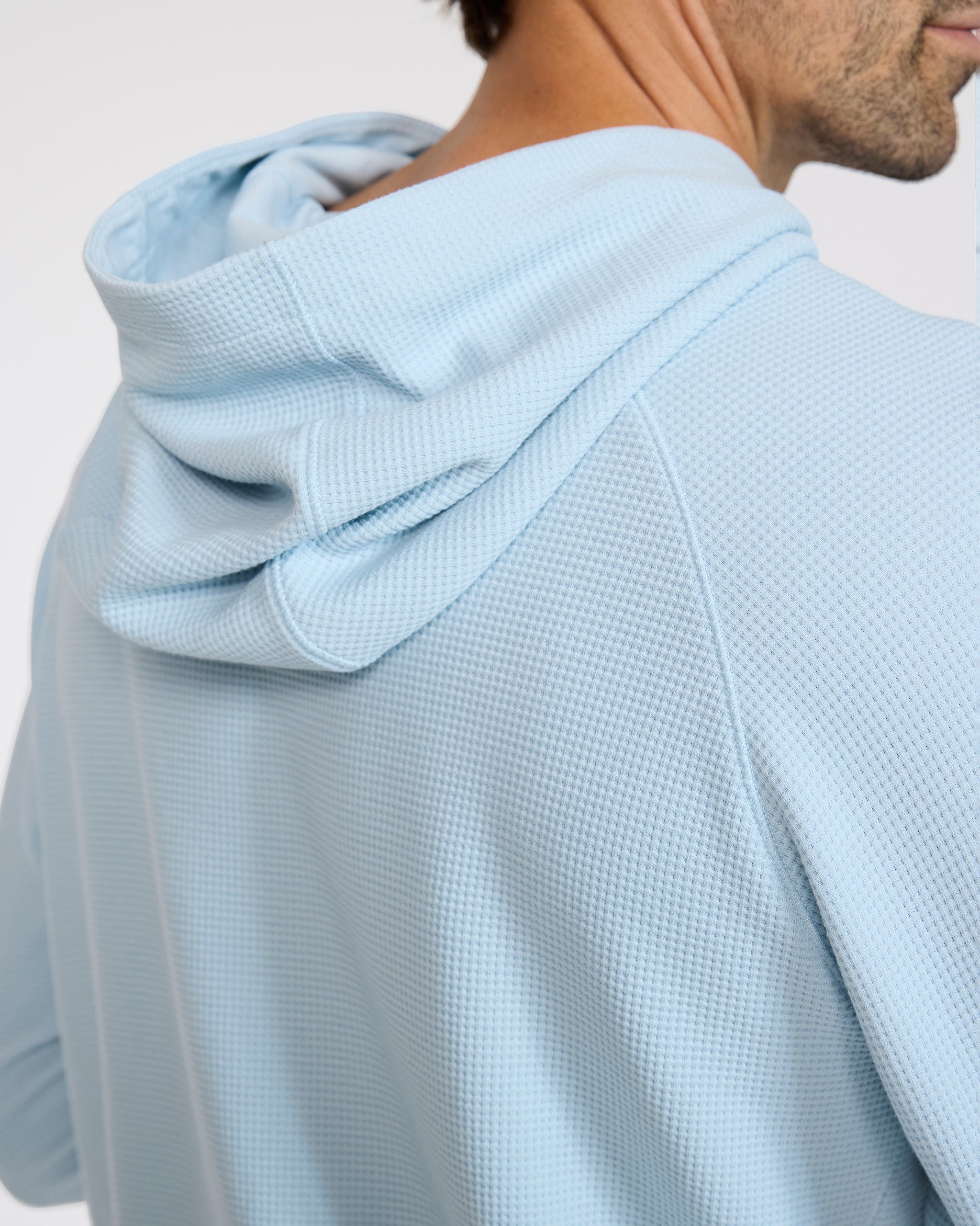 Waffle Hoodie - Baby Blue-Hoodie-Bad Birdie