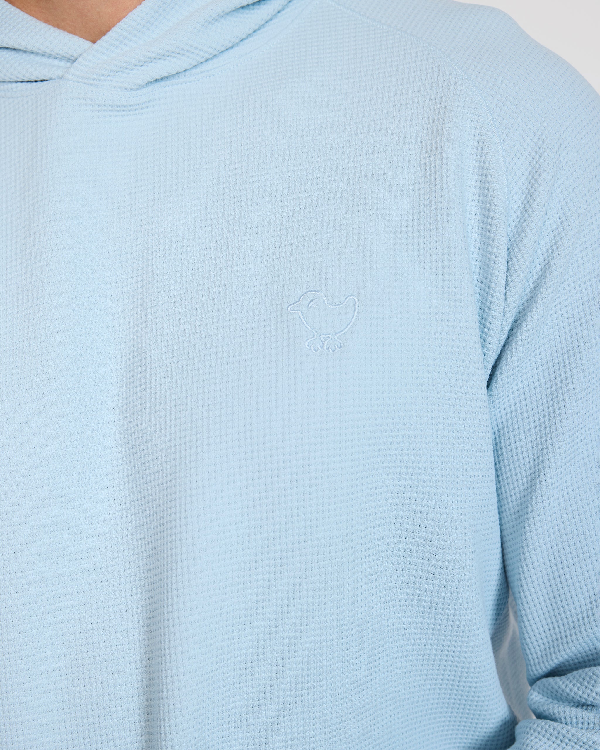 Waffle Hoodie - Baby Blue-Hoodie-Bad Birdie