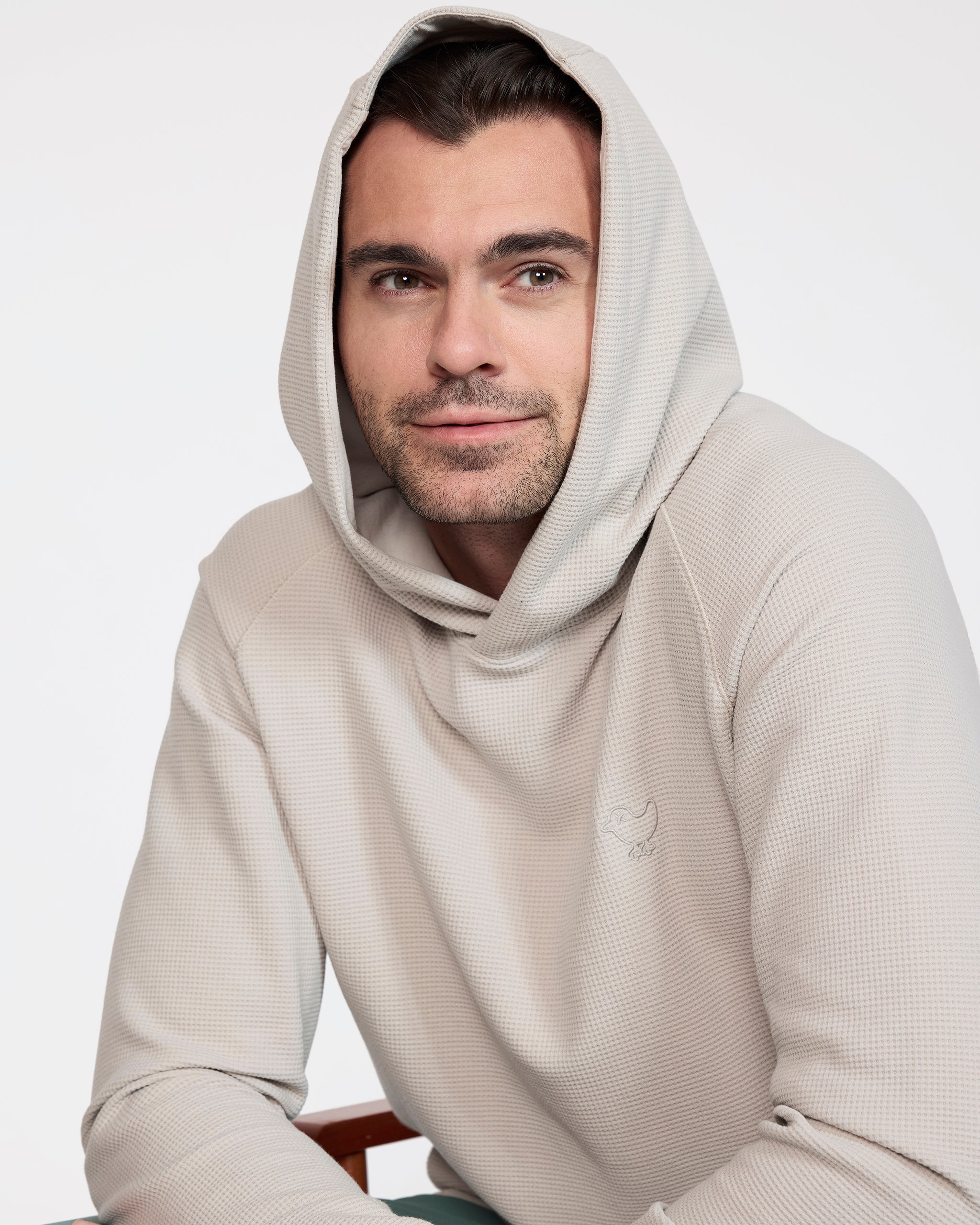 Waffle Hoodie - Dove-Hoodie-Bad Birdie