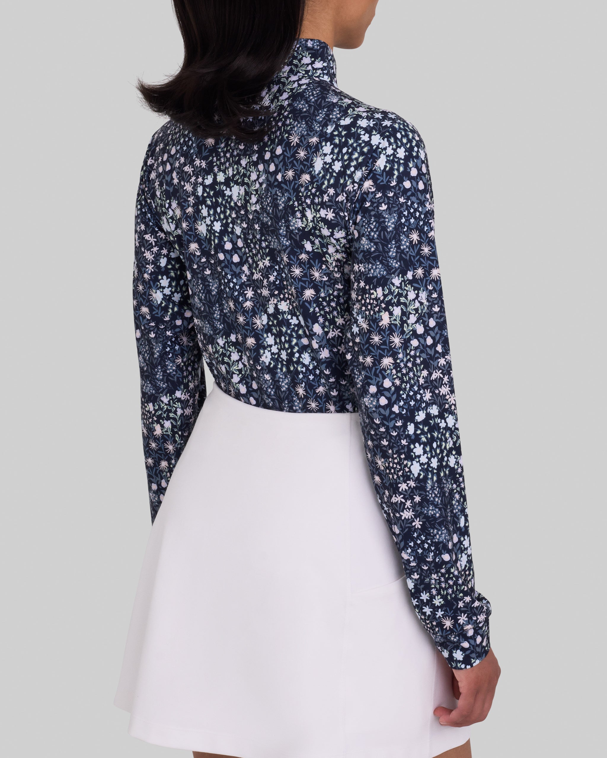 Women's Quarterzip - Super Duper Bloom - Dark Navy – Bad Birdie