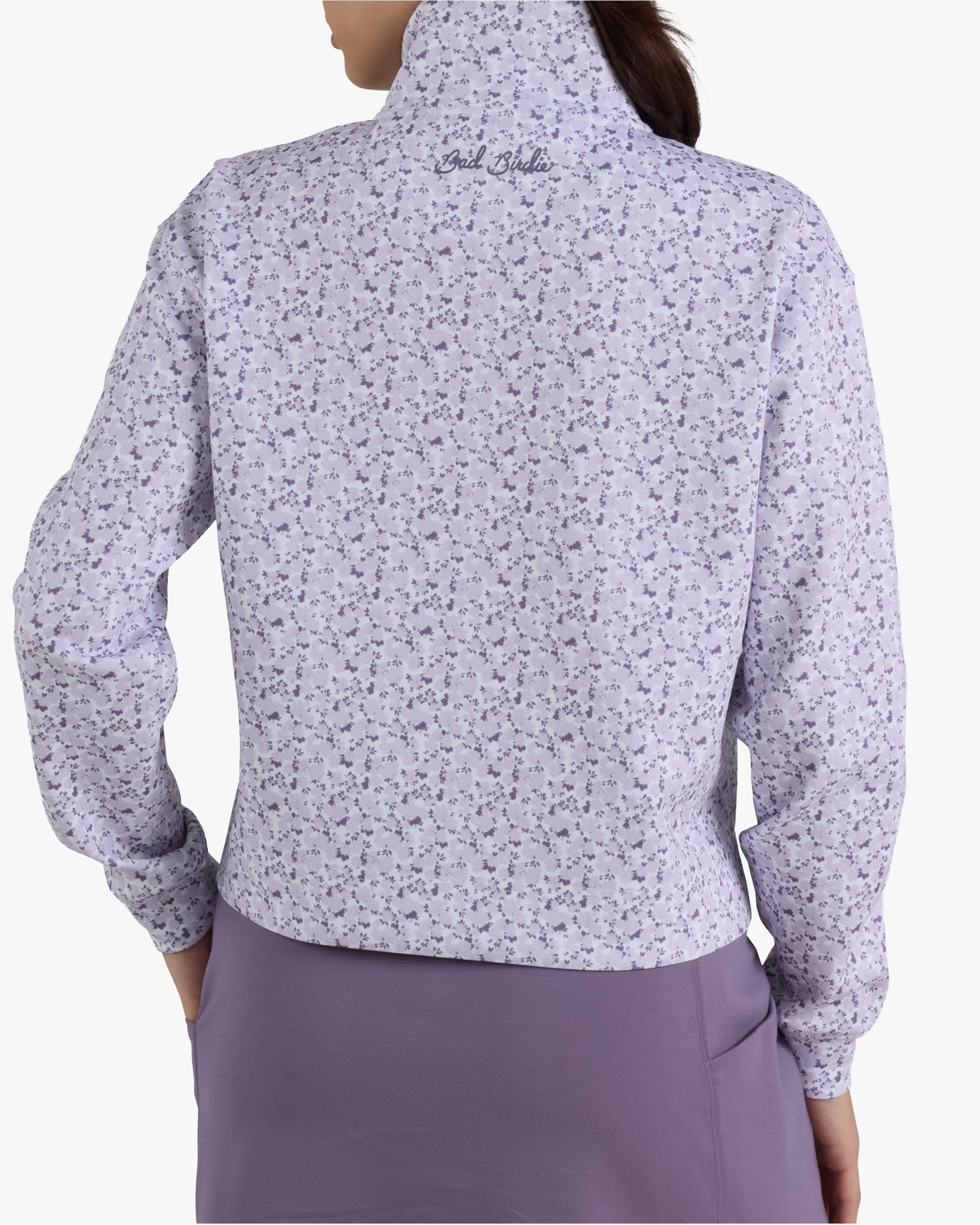 At Ease Quarterzip - Garden Gala - Lavender Blue – Bad Birdie