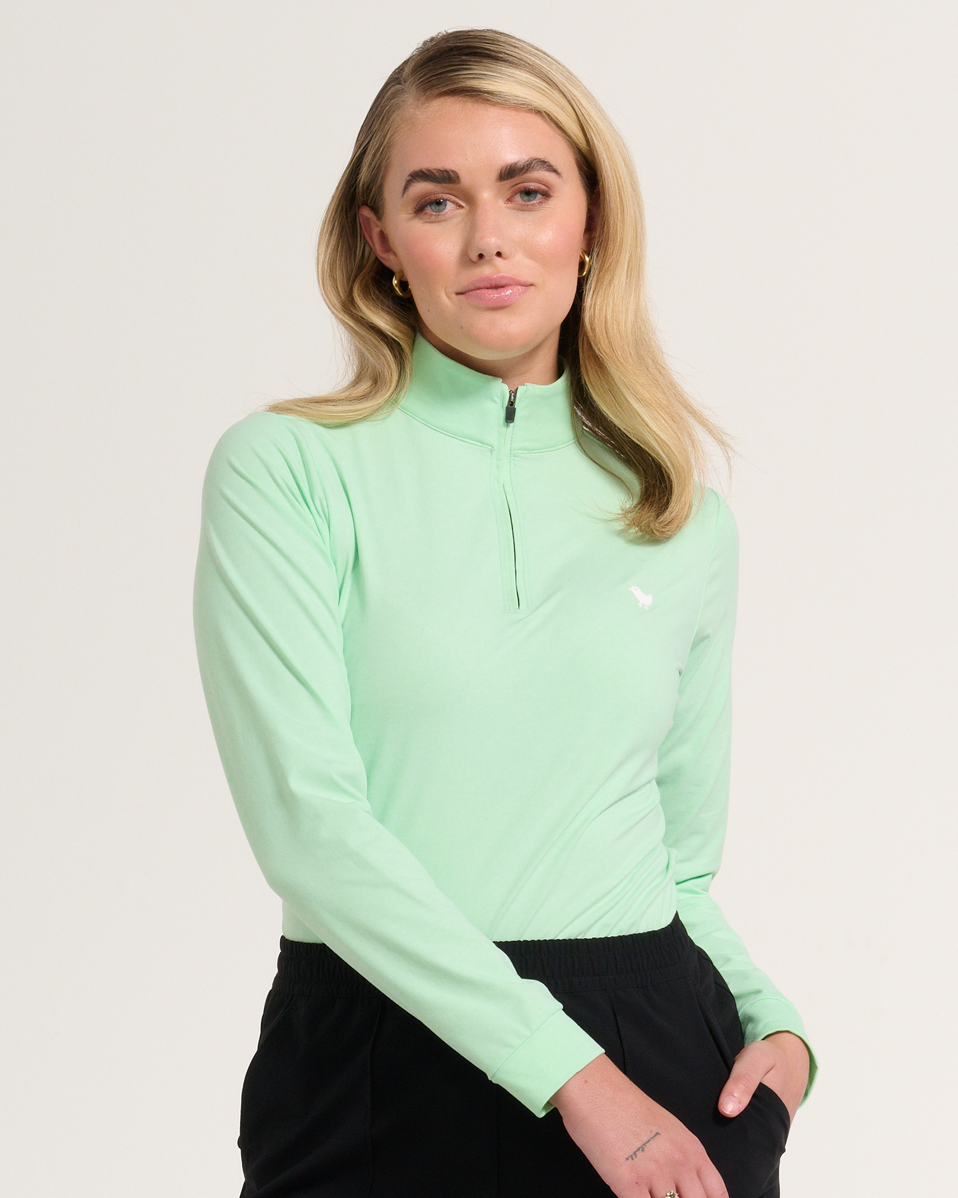 Women's Quarterzip - Green Ash - Quarterzip – Bad Birdie