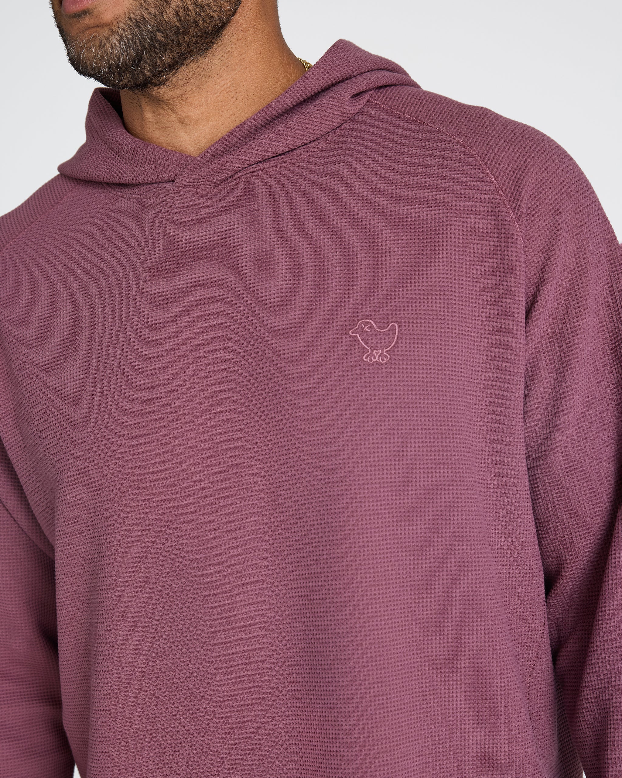 Waffle Hoodie - Plum Wine-Hoodie-Bad Birdie