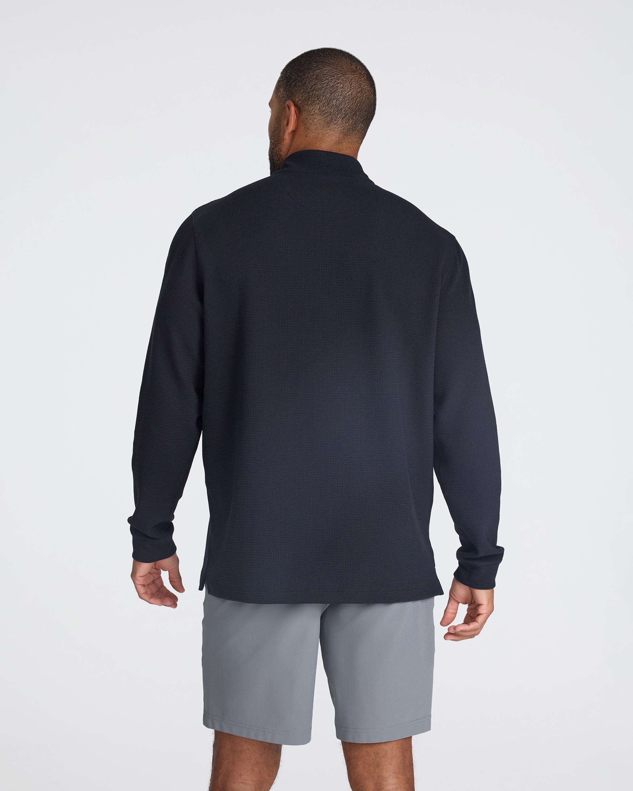 Waffle Quarterzip - Black-Quarterzip-Bad Birdie