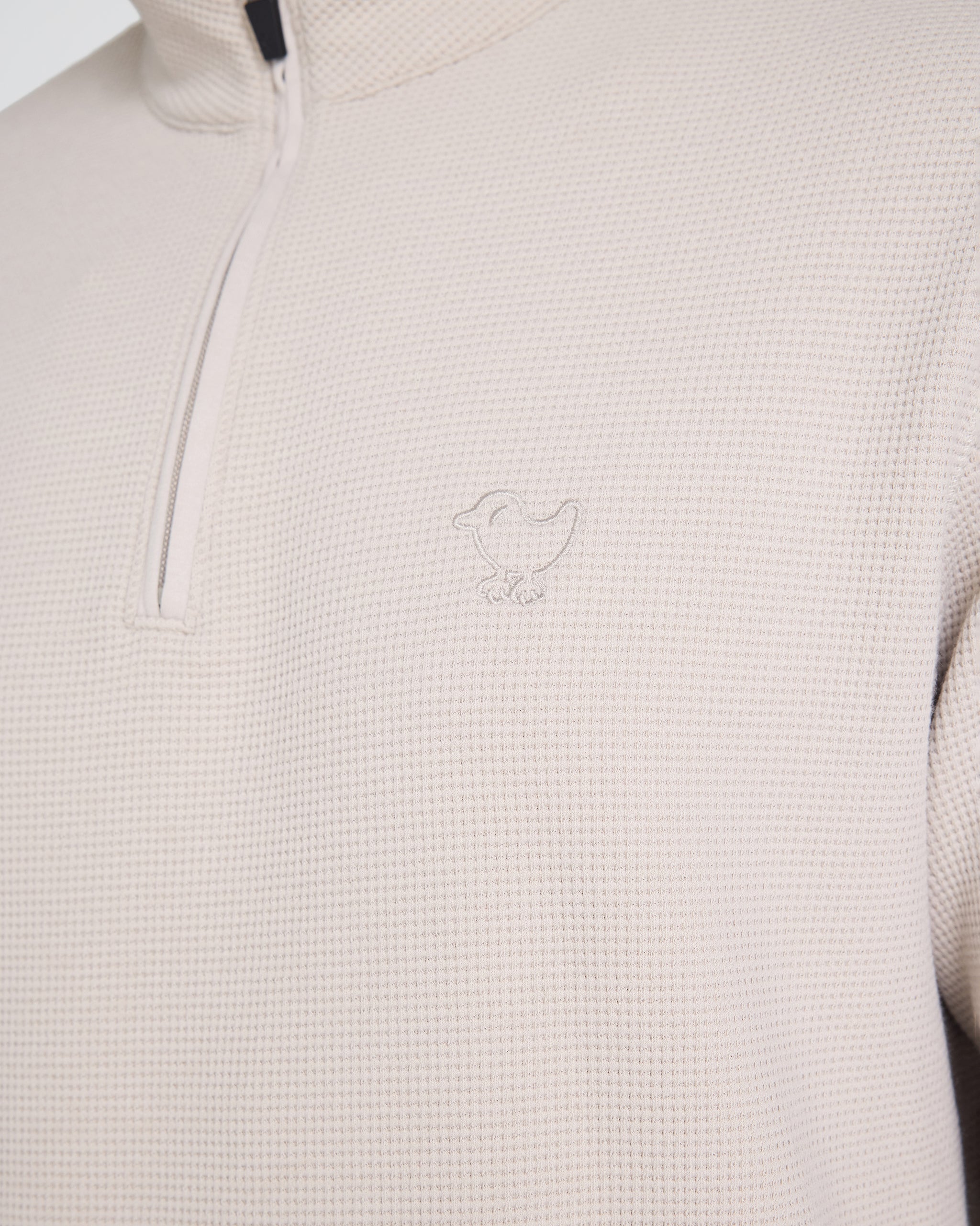 Waffle Quarterzip - Dove-Quarterzip-Bad Birdie