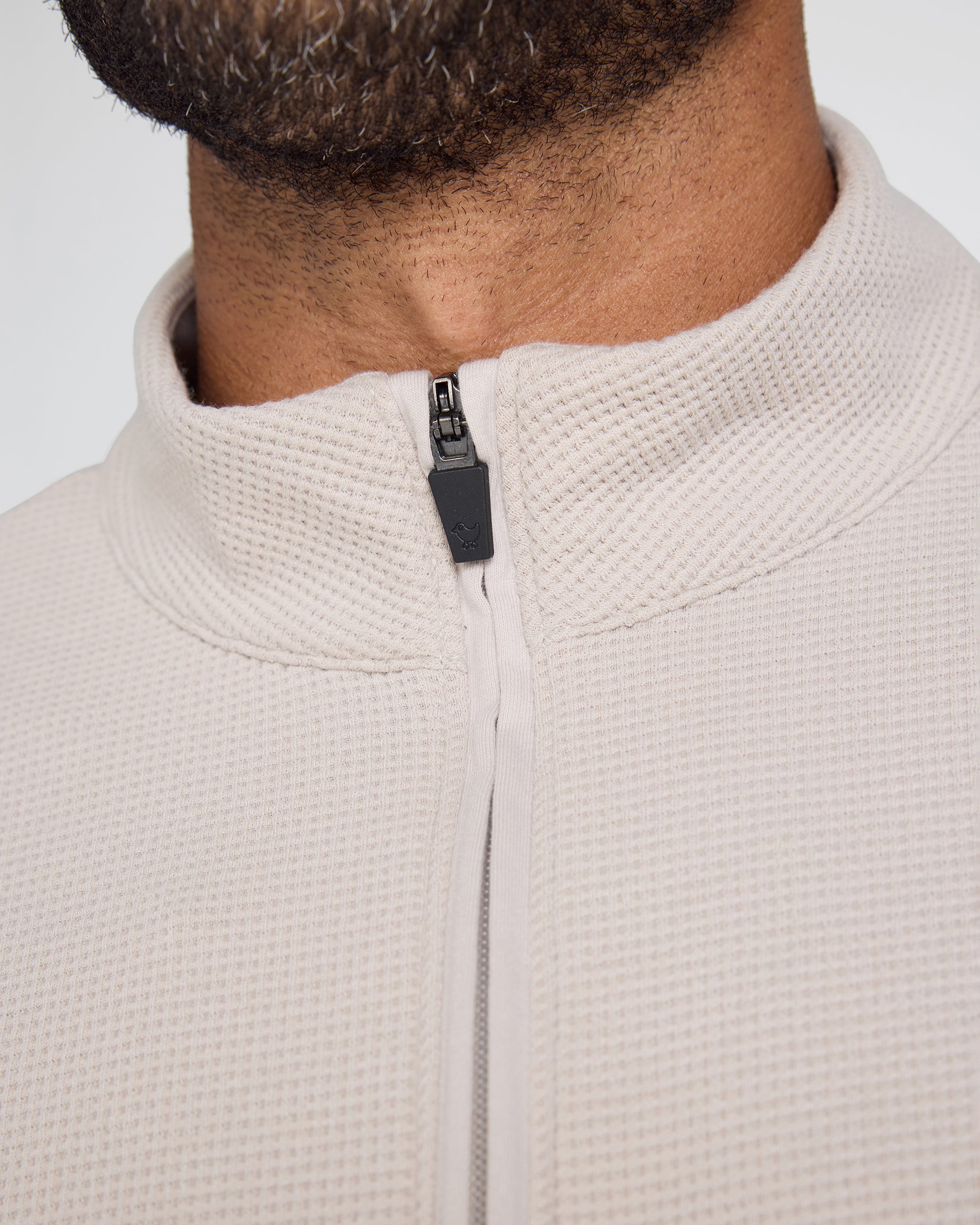 Waffle Quarterzip - Dove-Quarterzip-Bad Birdie