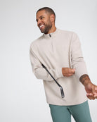 Waffle Quarterzip - Dove-Quarterzip-Bad Birdie