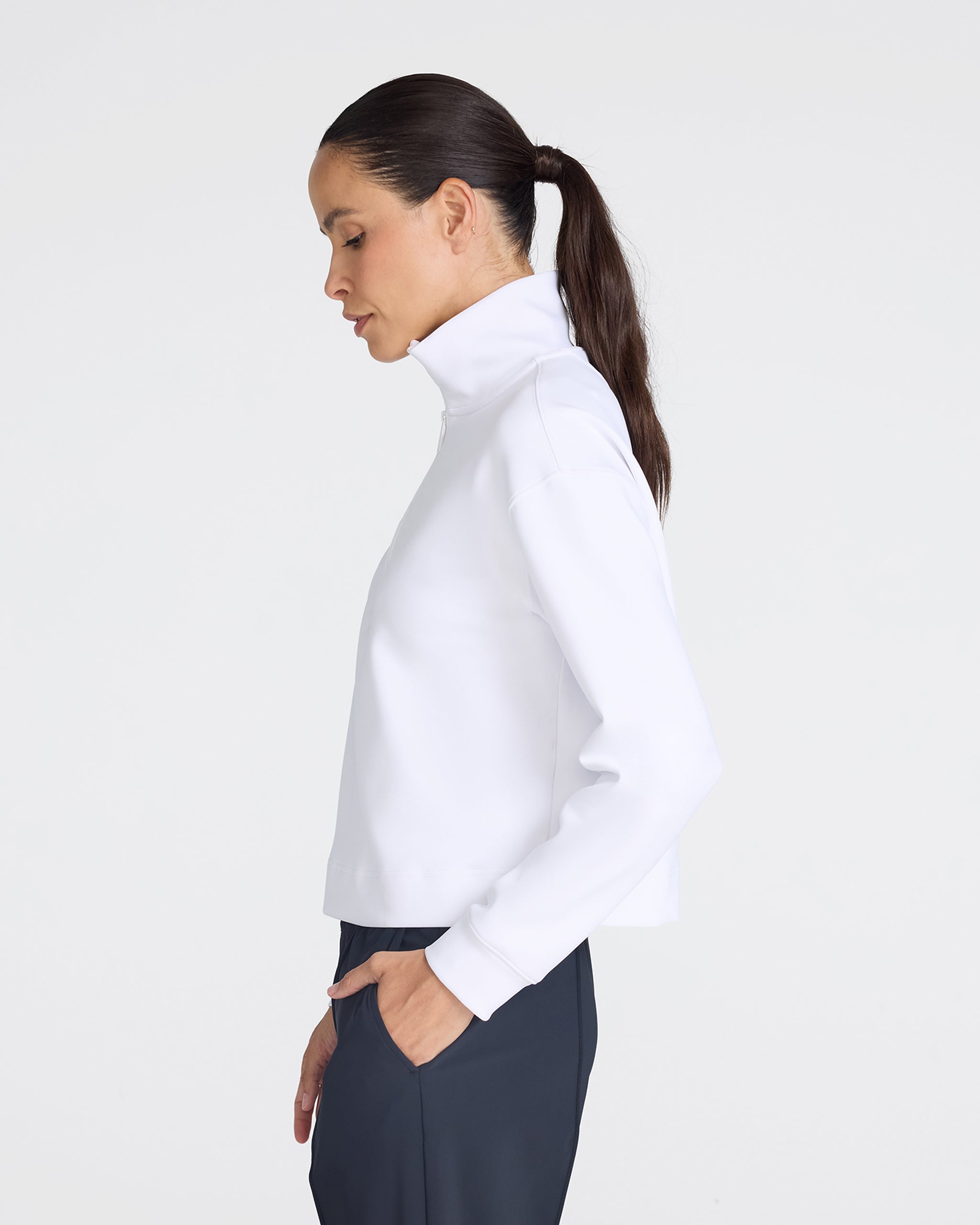 At Ease Quarterzip - White – Bad Birdie