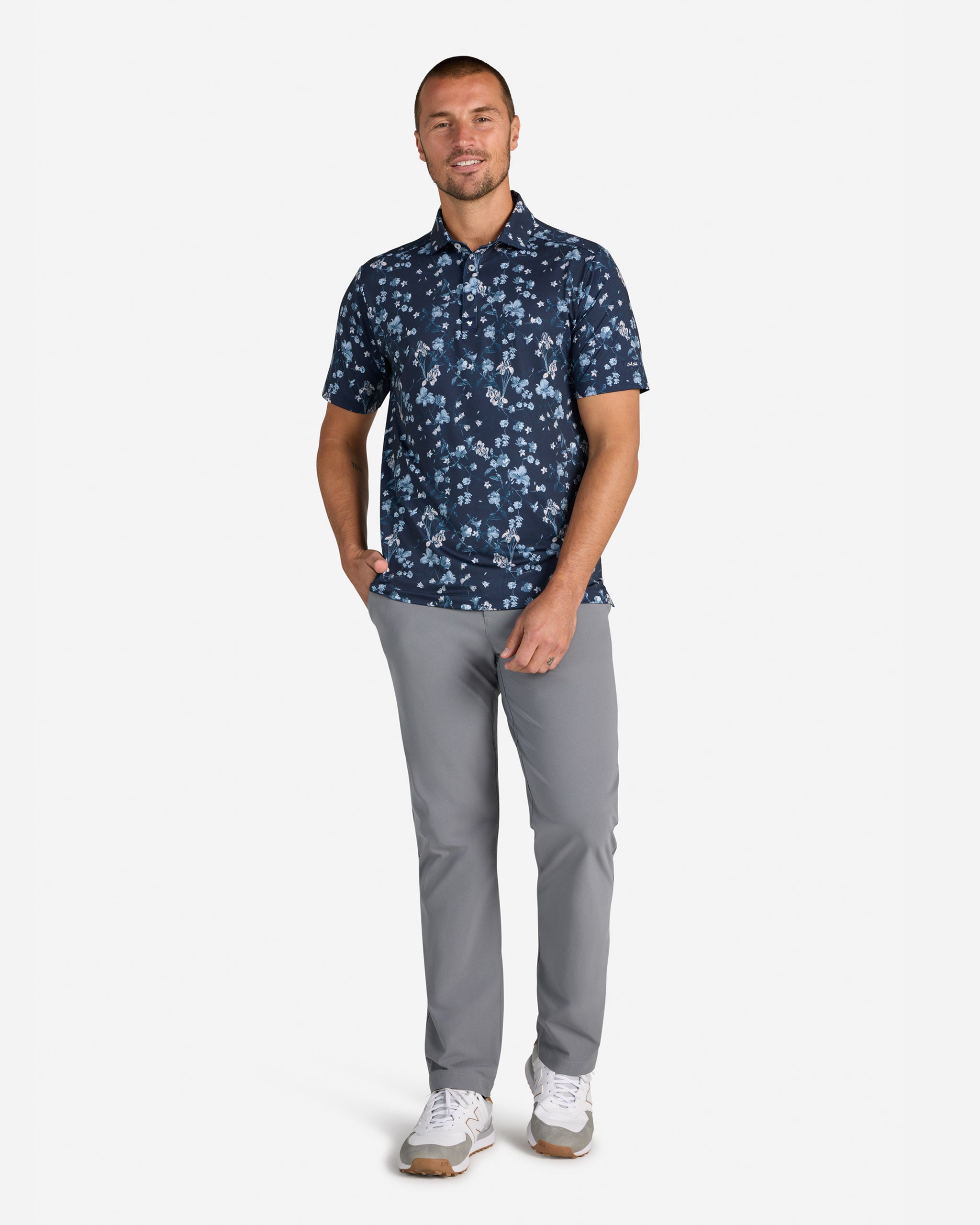 Midnight Garden-Men's Polo-Bad Birdie