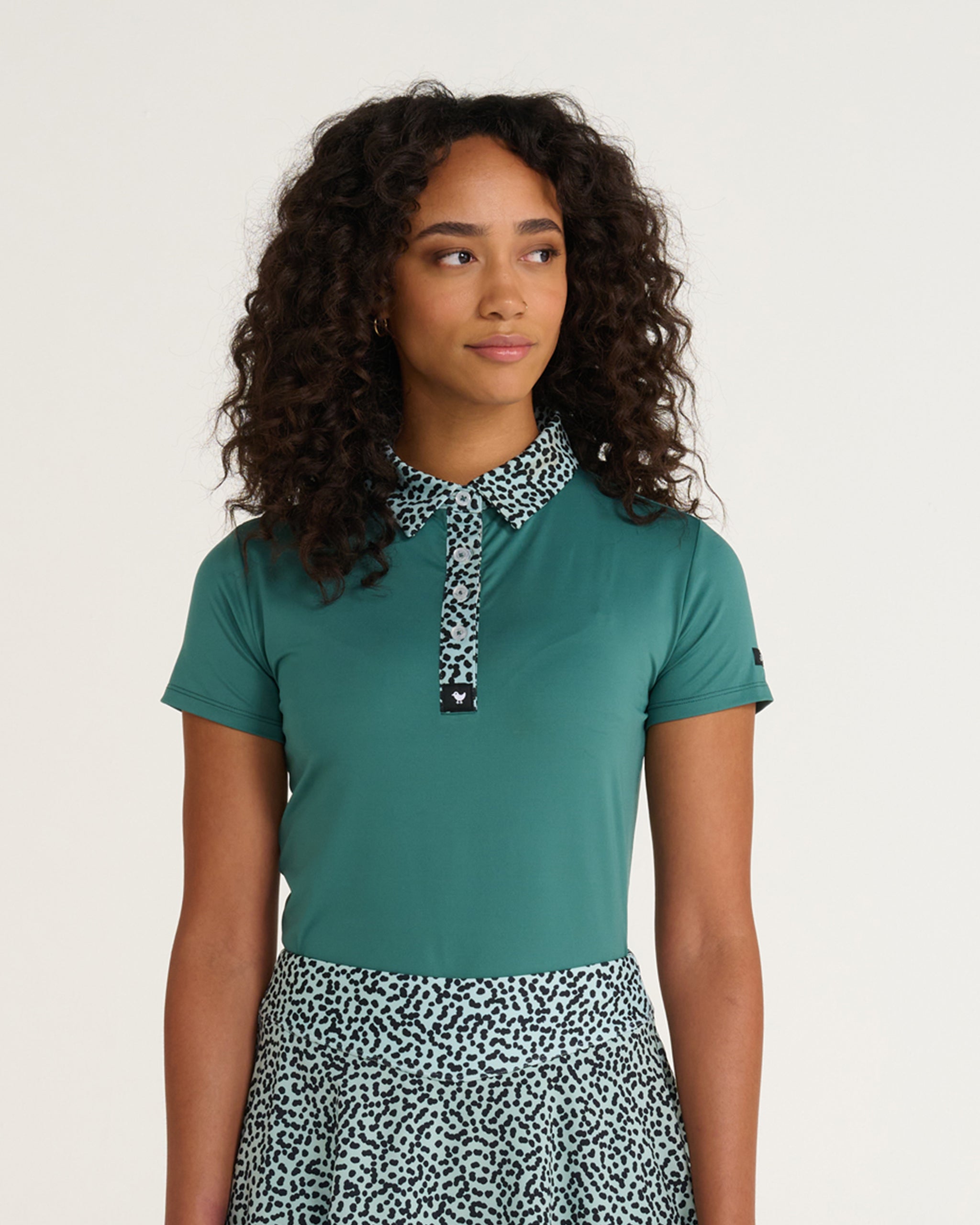 Women's color sale block polo shirts