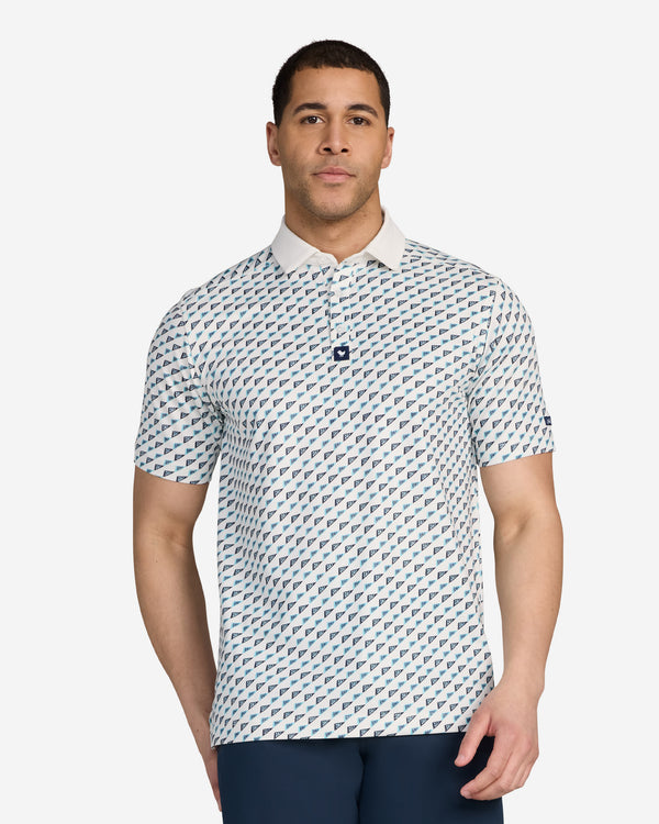 Pique Polo - Pinseeker - Brilliant White / Sea Jet