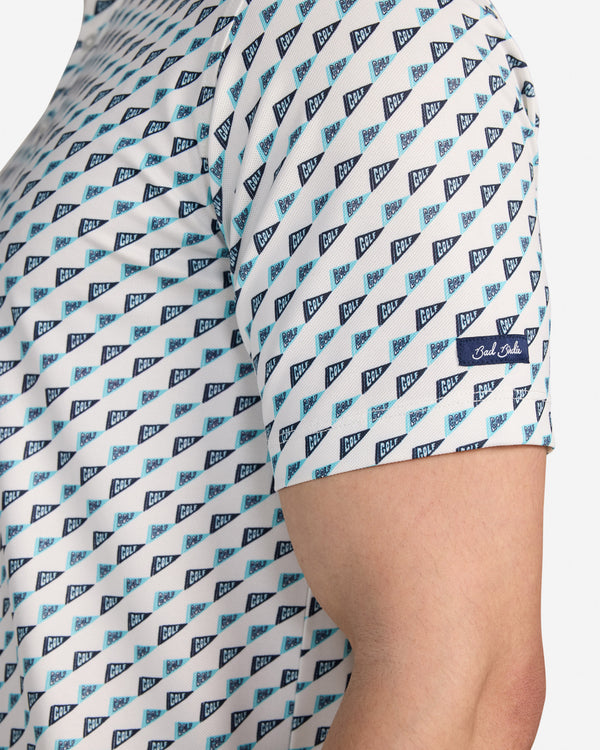 Pique Polo - Pinseeker - Brilliant White / Sea Jet