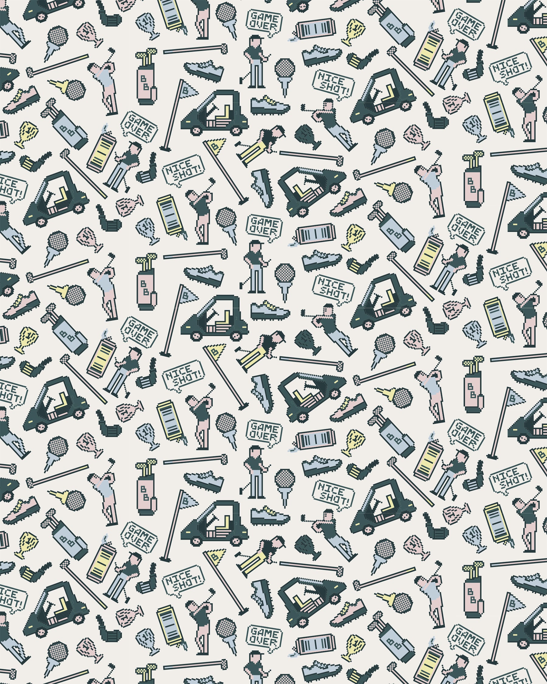 Youth Polo - Pixelated Pars-Youth Polo-Bad Birdie