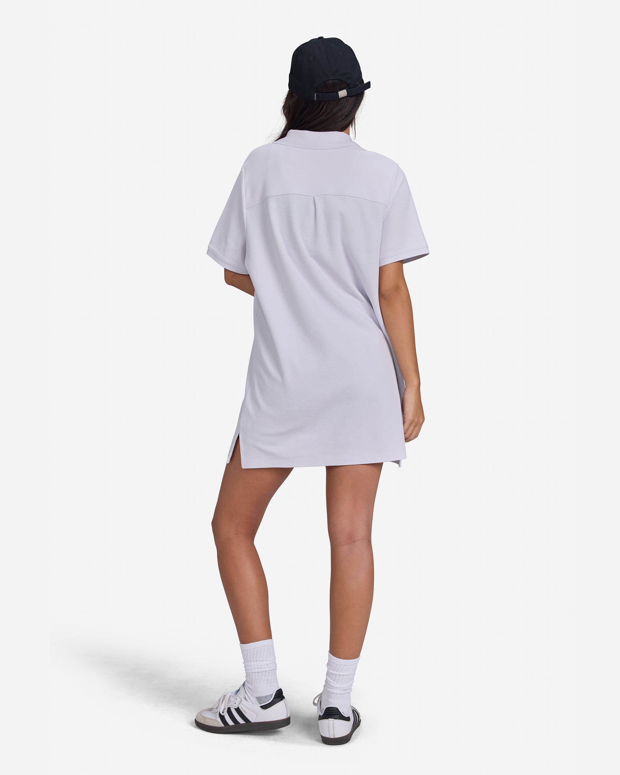 Waffle Knit Lilac Polo Dress - Bad Birdie