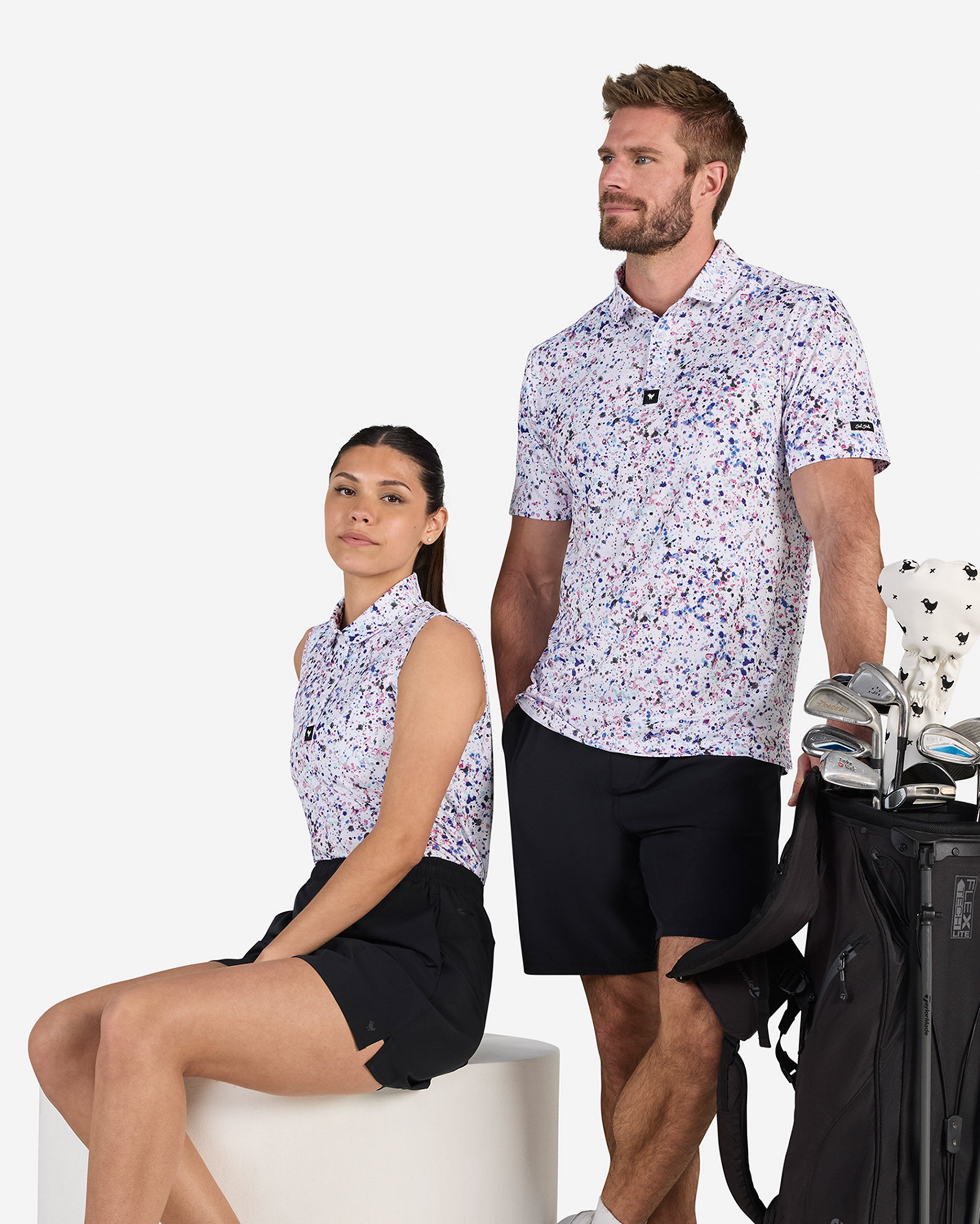 Paint Splatter 3-Performance Golf Polo-Bad Birdie