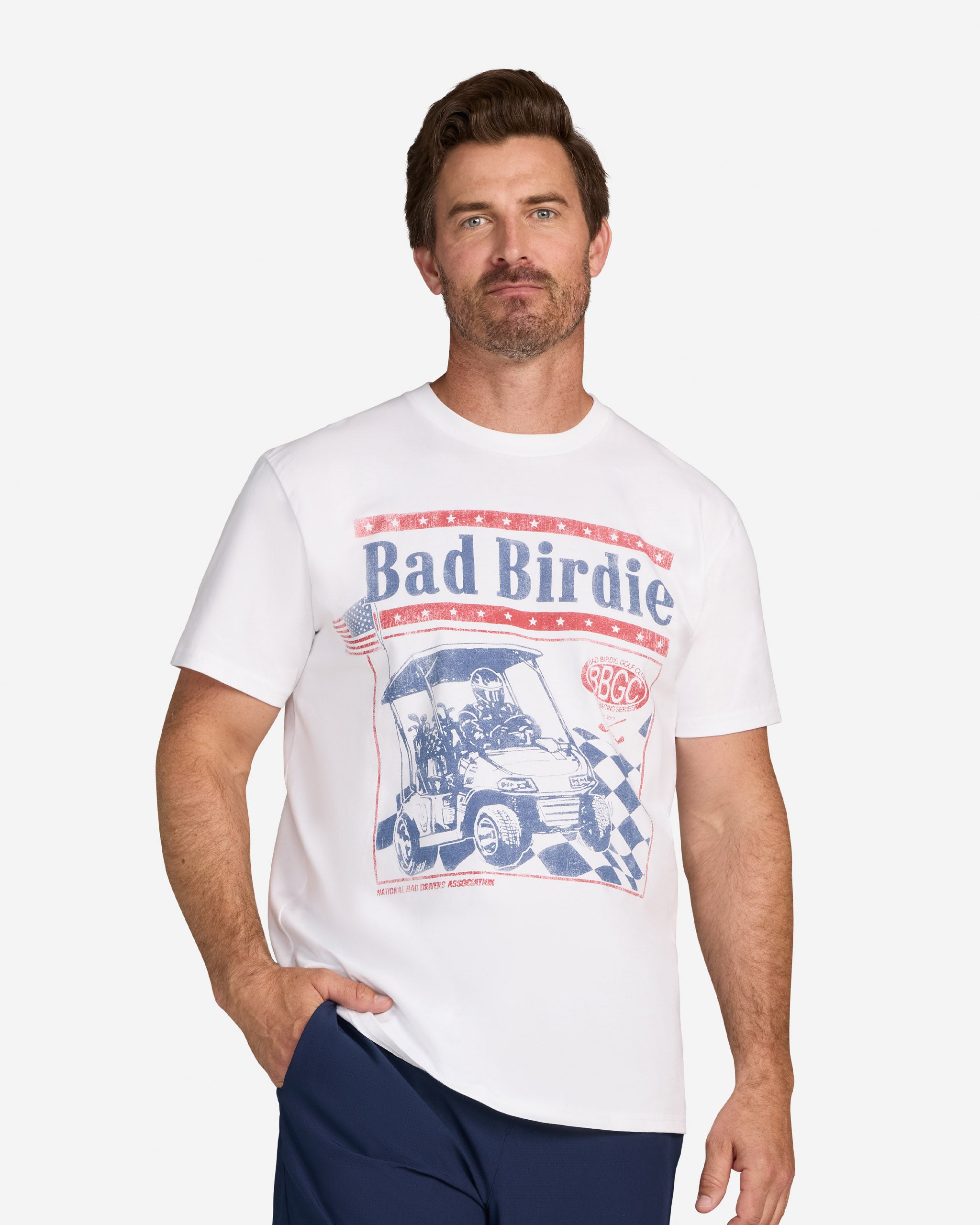 Brilliant White Speedway Series Graphic Tee – Bad Birdie