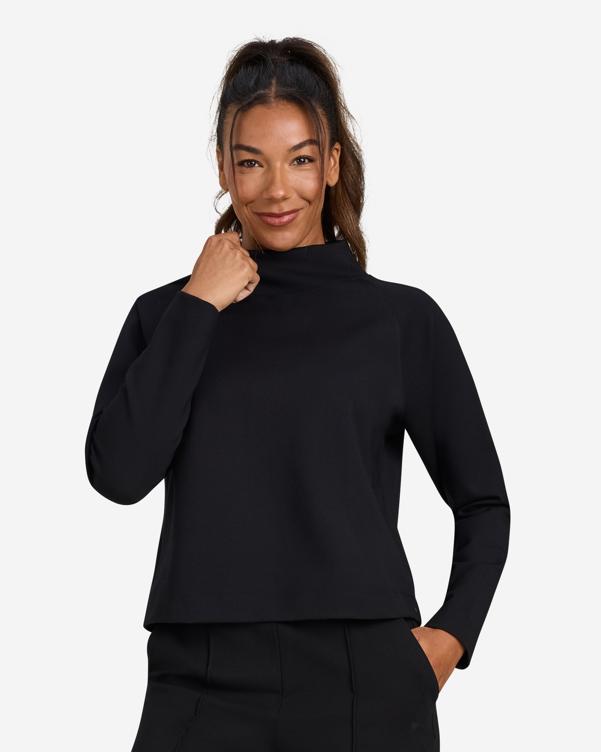 Women's Tour Mock Neck - Black – Bad Birdie
