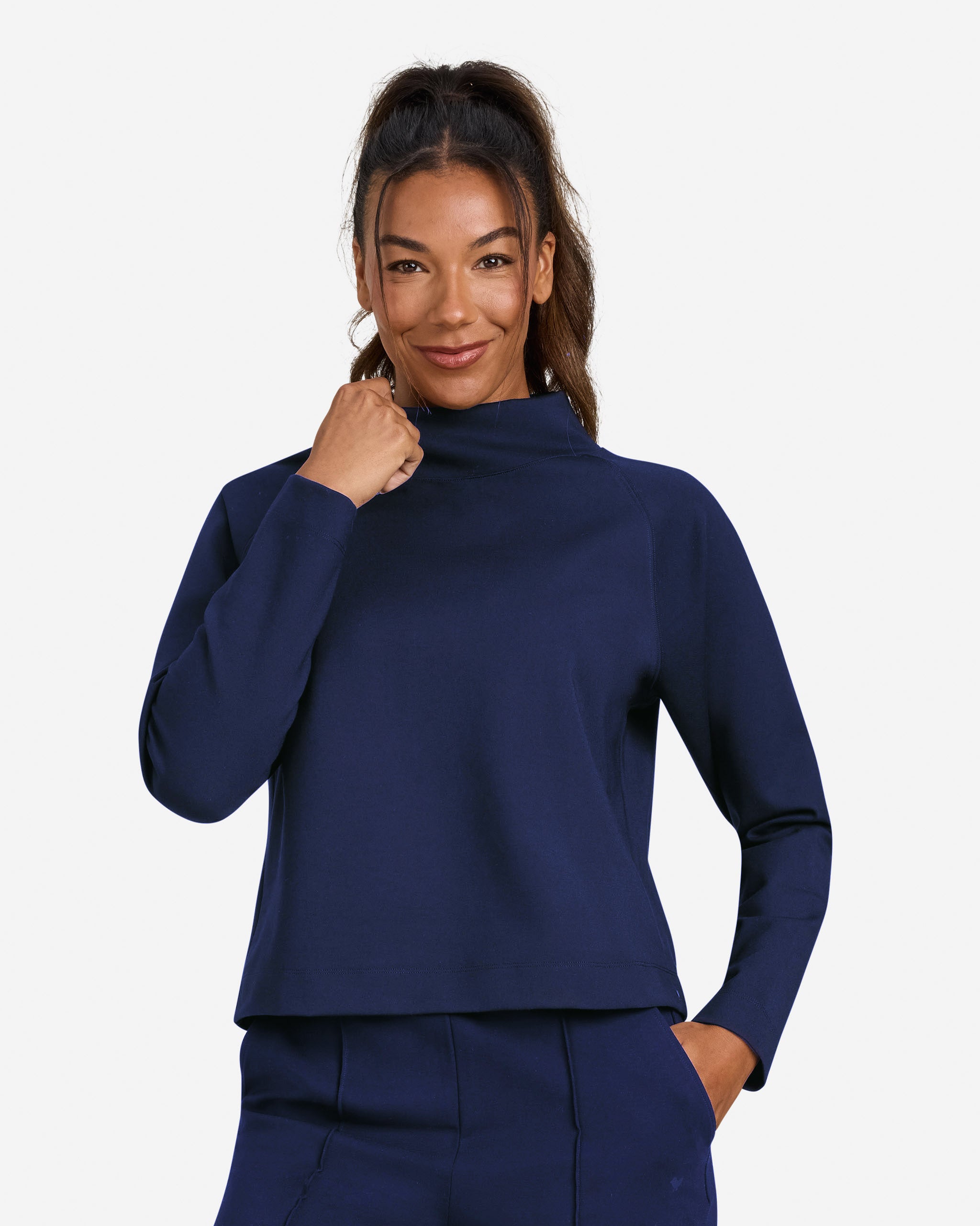 Women's Tour Mock Neck - Dark Navy – Bad Birdie