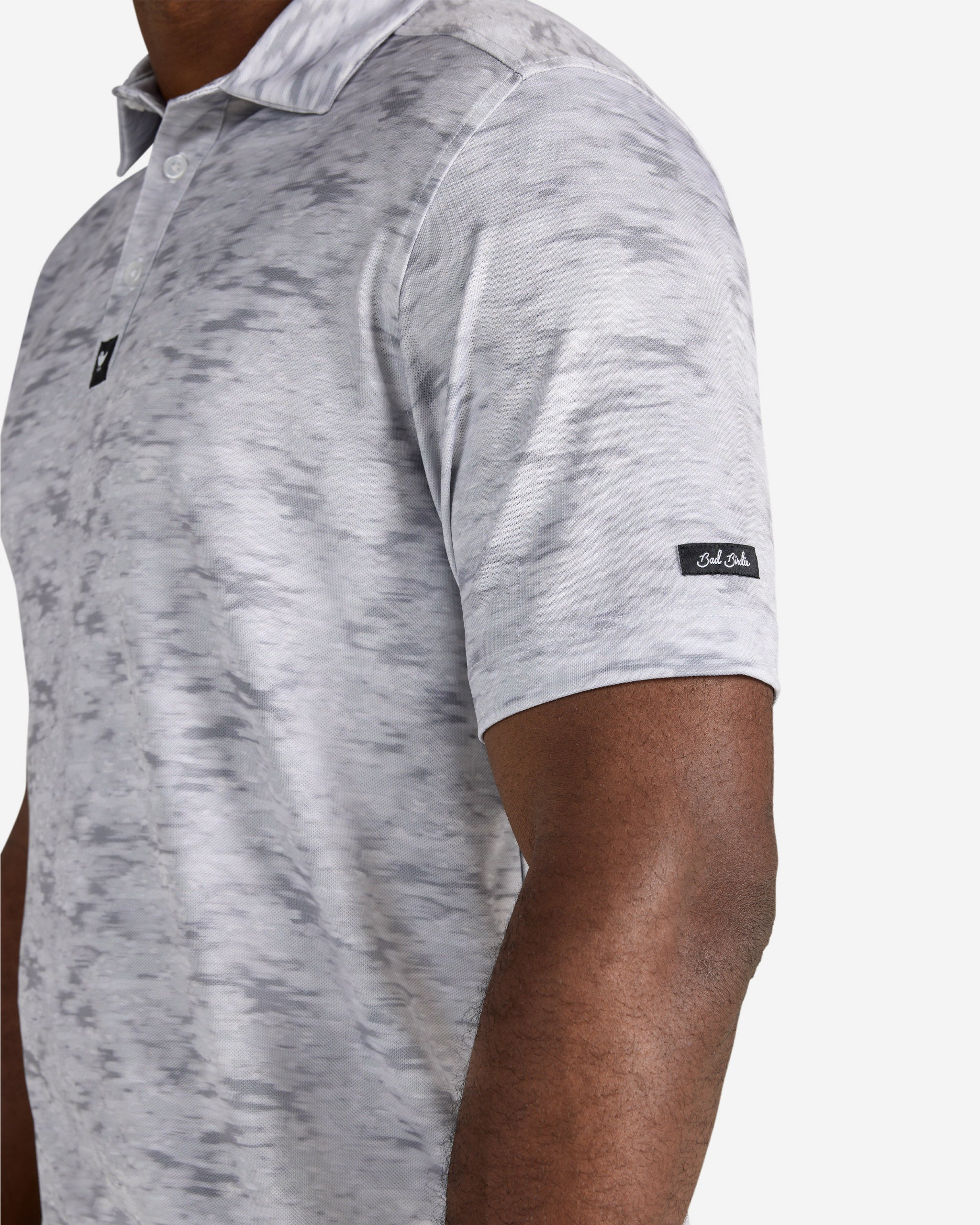 Tech Pique - Undulated Fog - Grey-Men's Polo-Bad Birdie