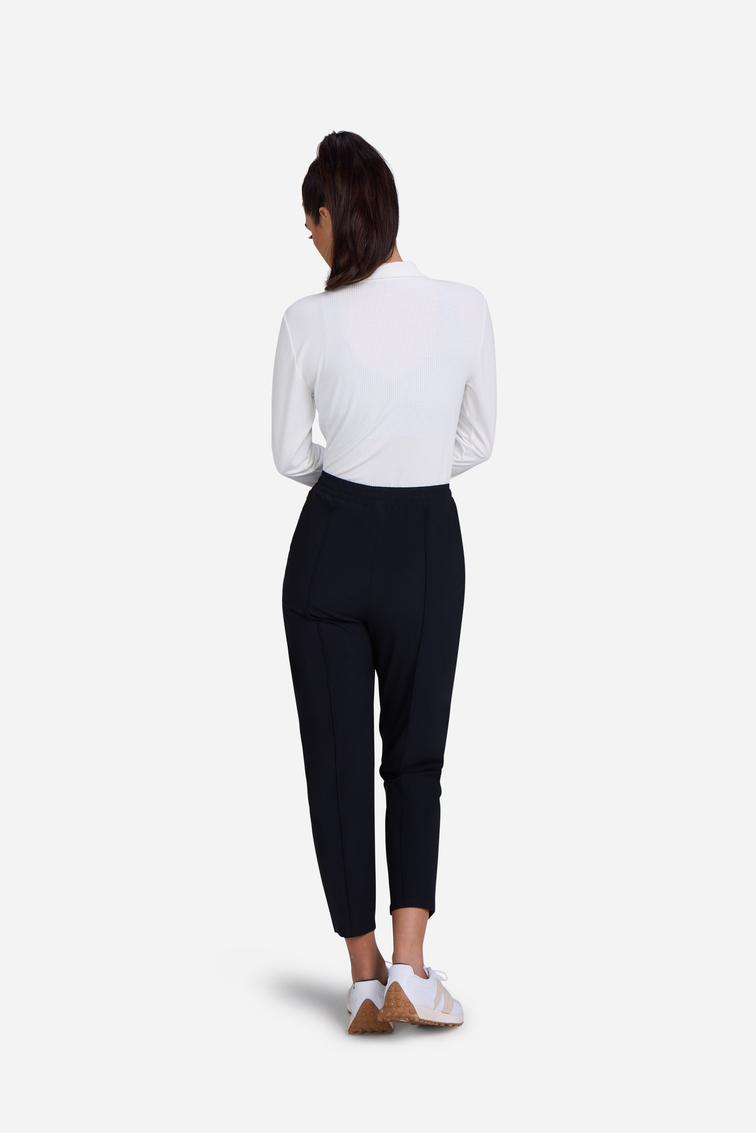 Tempo Cooling Long Sleeve Polo - Brilliant White-Women's Polo-Bad Birdie