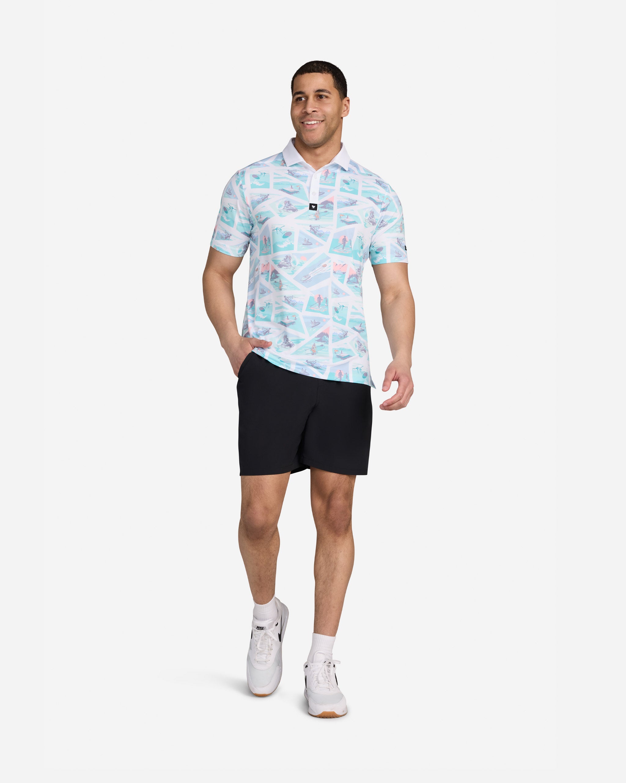 Men's Performance Polo - White Caps Welcome – Bad Birdie