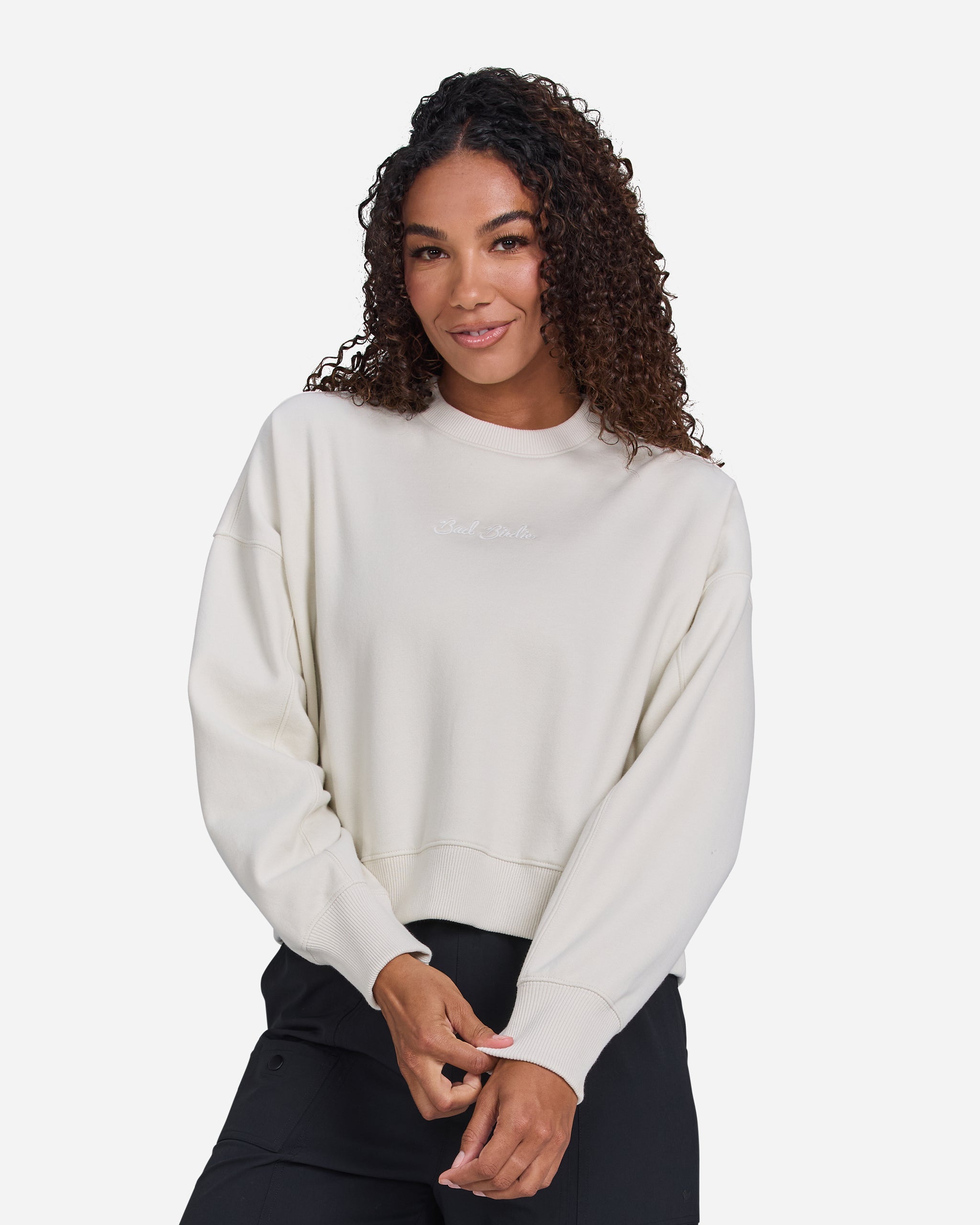 Women's Crew Sweatshirt White Onyx Bad Birdie - Main Image