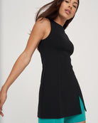 Women's High Slit Tunic - Black Beauty - Bad Birdie