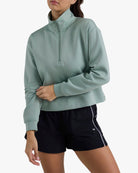 At Ease Quarterzip - Washed sage-At Ease Quarterzip - Bad Birdie