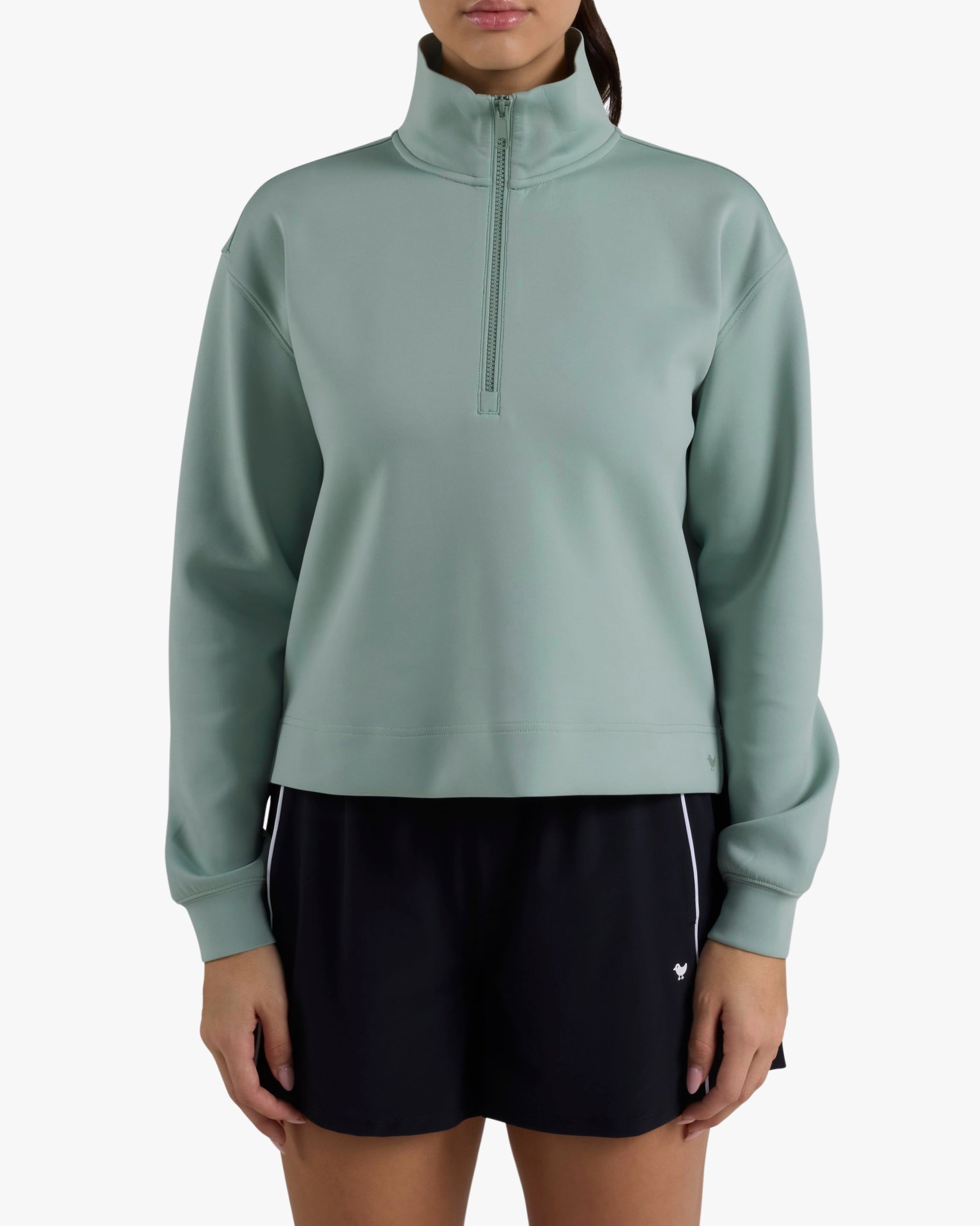 At Ease Quarterzip - Washed sage-At Ease Quarterzip - Bad Birdie