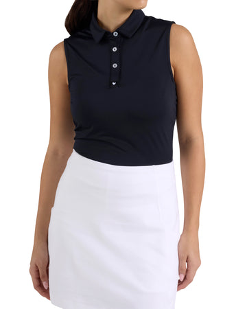 Bad Birdie Black Sleeveless Polo Shirt