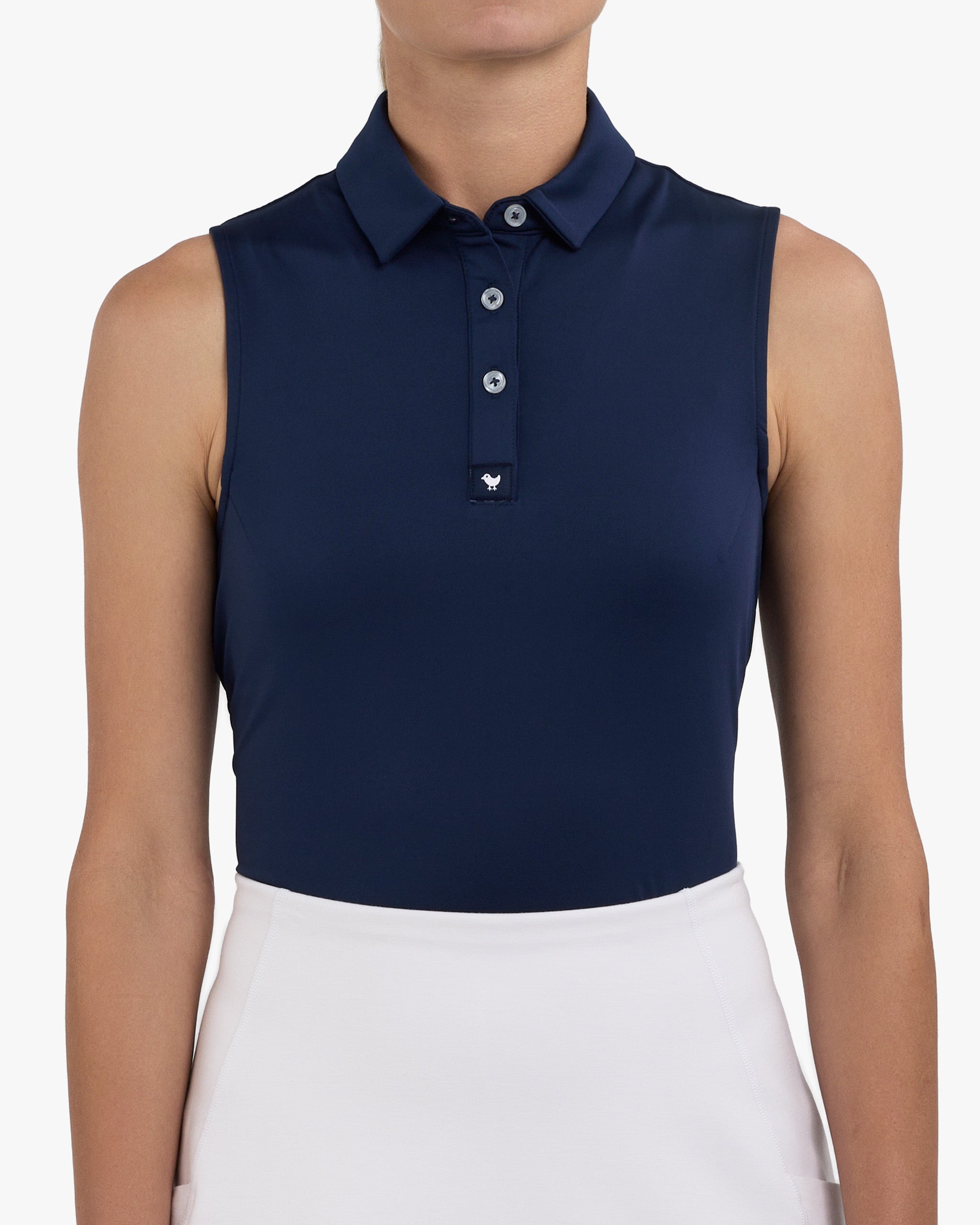 Dark Navy Sleeveless-Women's Core Performance Polo - Bad Birdie