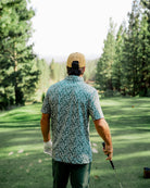 Green Micro Floral-Men's Polo-Bad Birdie-with-Micah-Morris