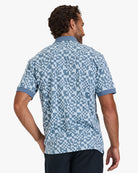 Jacquard Polo - Pixelate - Blue Mirage-Jacquard Polo - Bad Birdie