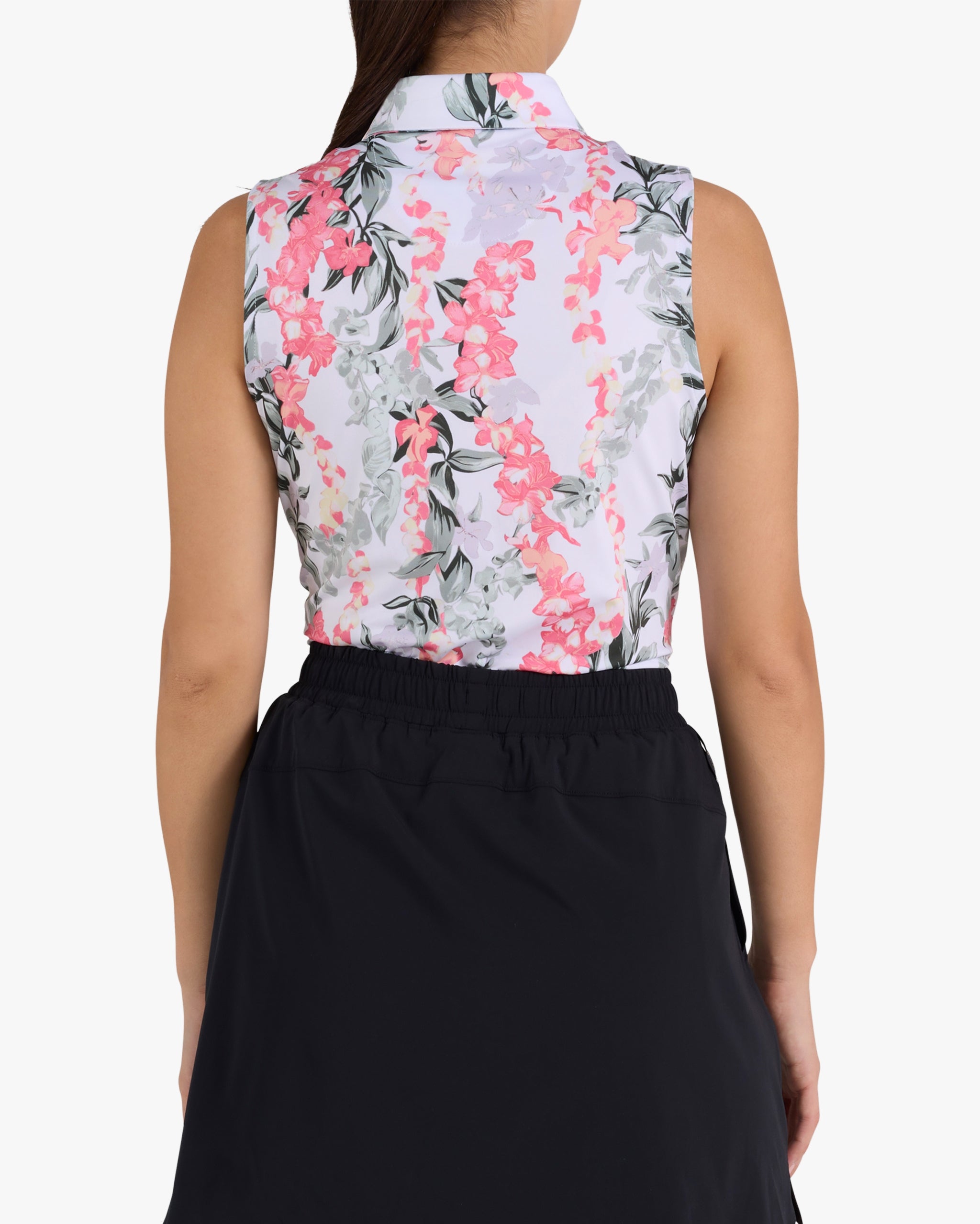 Lei'd - Brilliant White Sleeveless-Women's Core Performance Polo - Bad Birdie