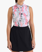 Lei'd - Brilliant White Sleeveless-Women's Core Performance Polo - Bad Birdie